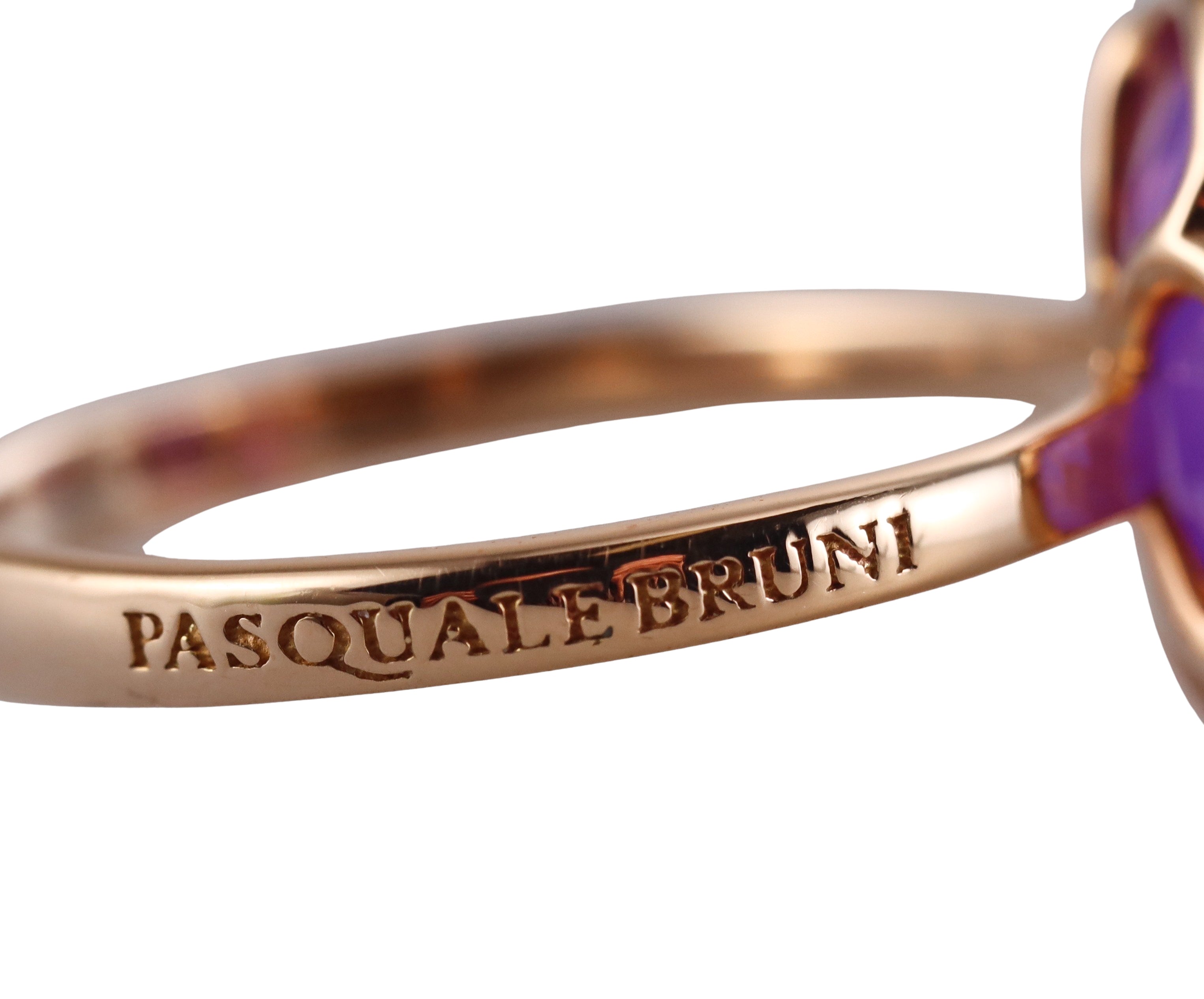 Pasquale Bruni 18k Rose Gold Diamond Violet Quartz Ring Retail $2150