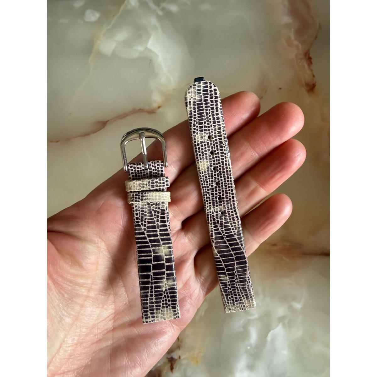 Authentic RADO Gray Leather Watch Strap Band w Buckle 15mm 0879111