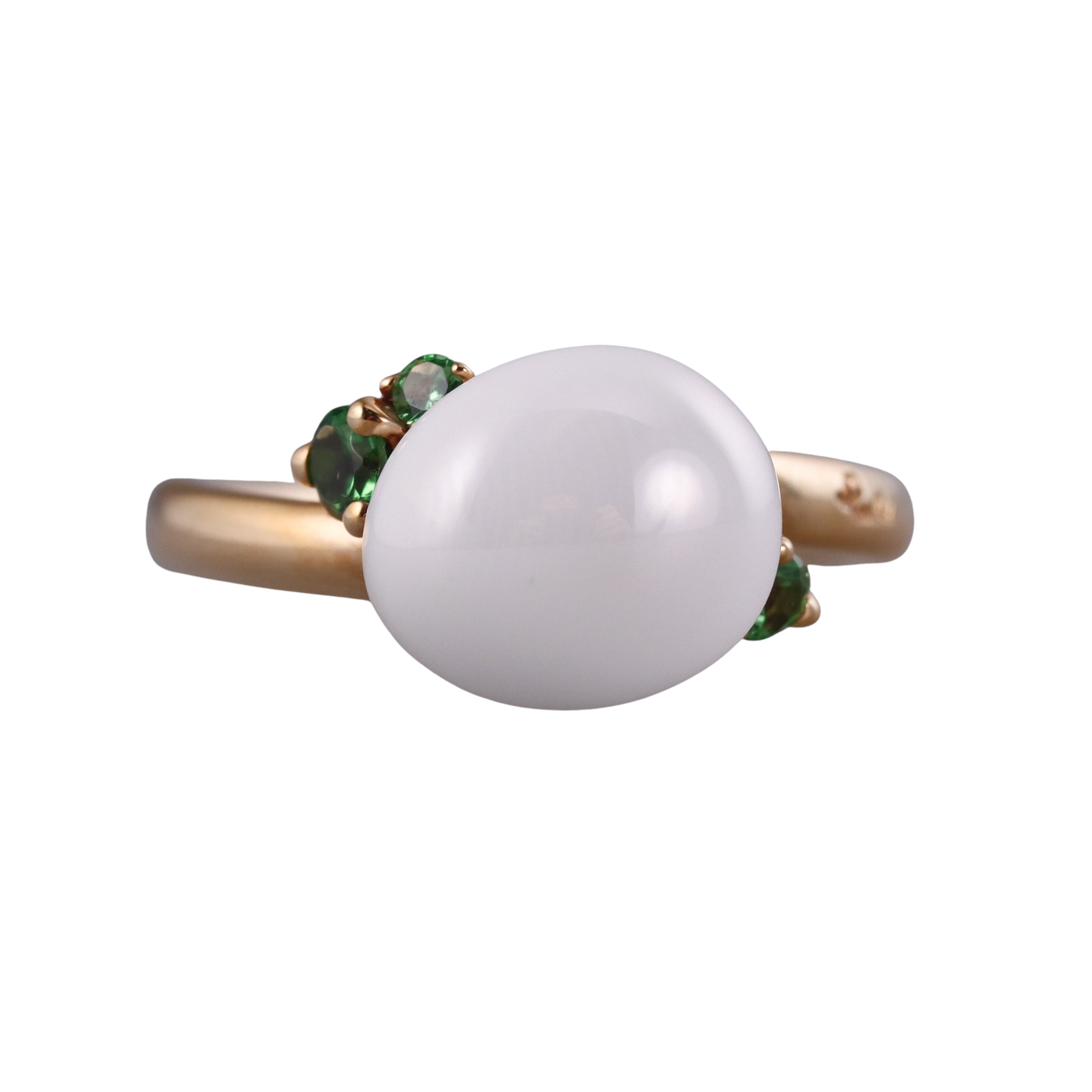 Pomellato Capri Collection 18k Yellow Gold White Ceramic Ring Retail $1490