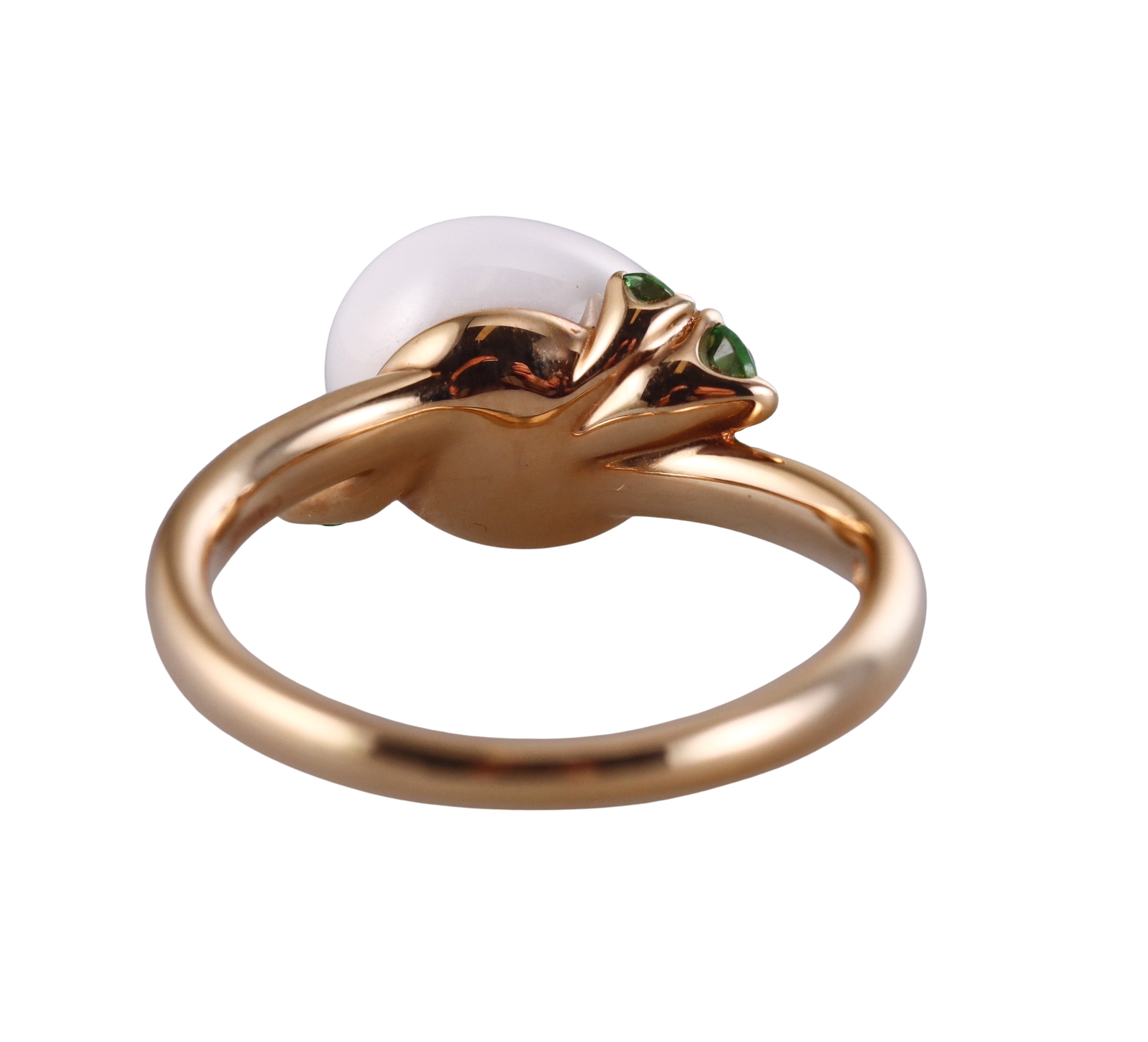 Pomellato Capri Collection 18k Yellow Gold White Ceramic Ring Retail $1490