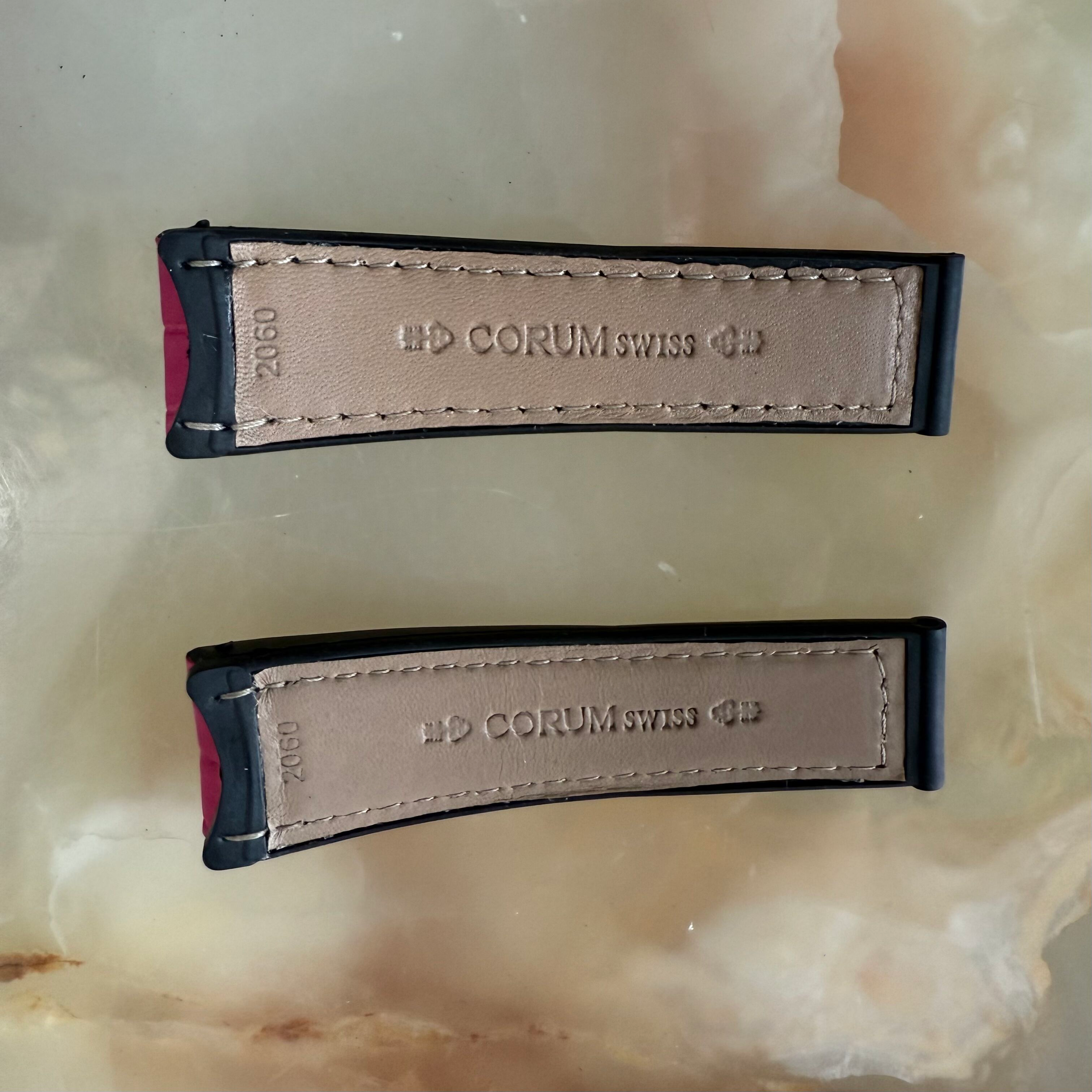 Authentic Corum Bubble Pink Crocodile Watch Strap Band 18mm