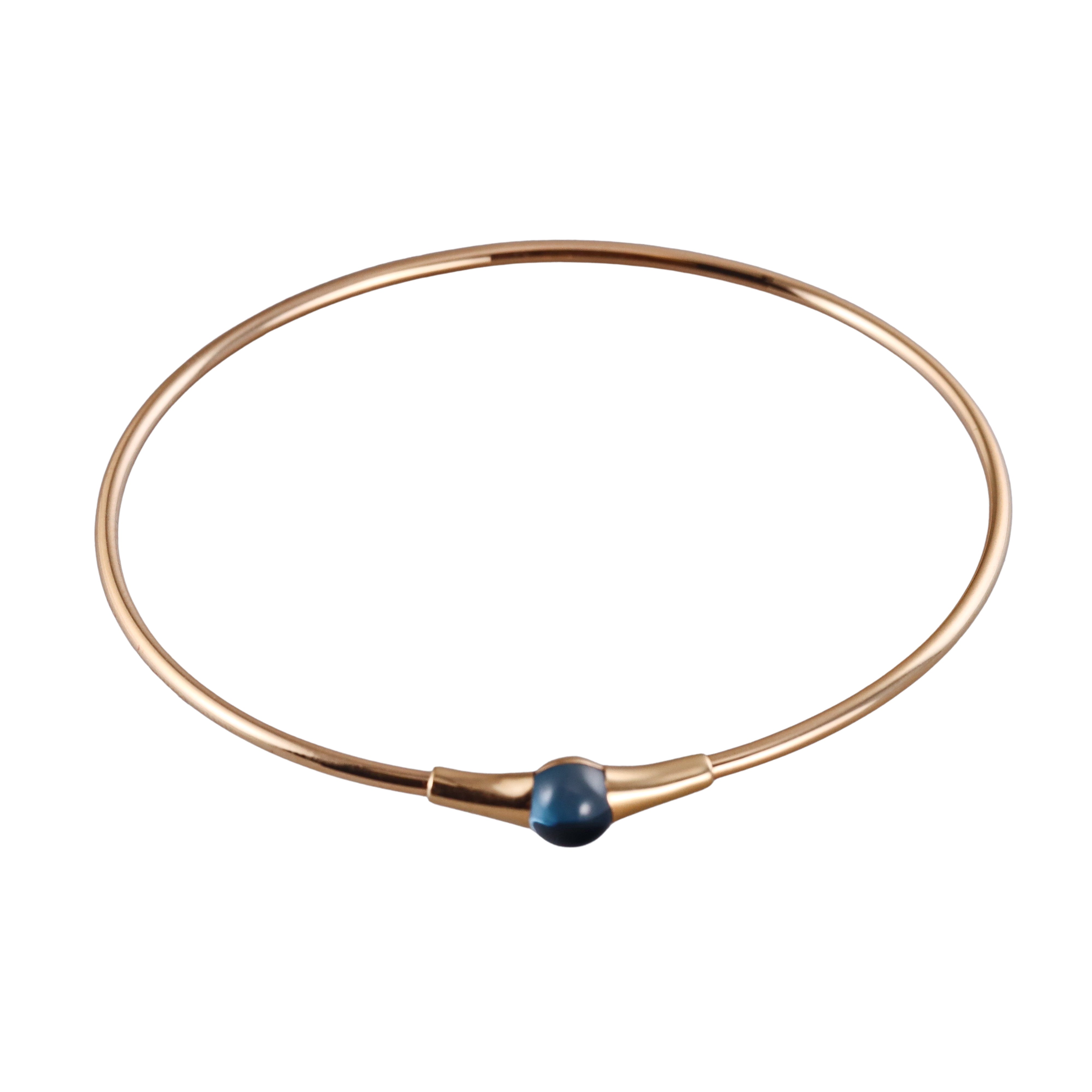 Pomellato Mama Non Mama Collection 18k Yellow Gold Blue Topaz Bracelet Retail $2370