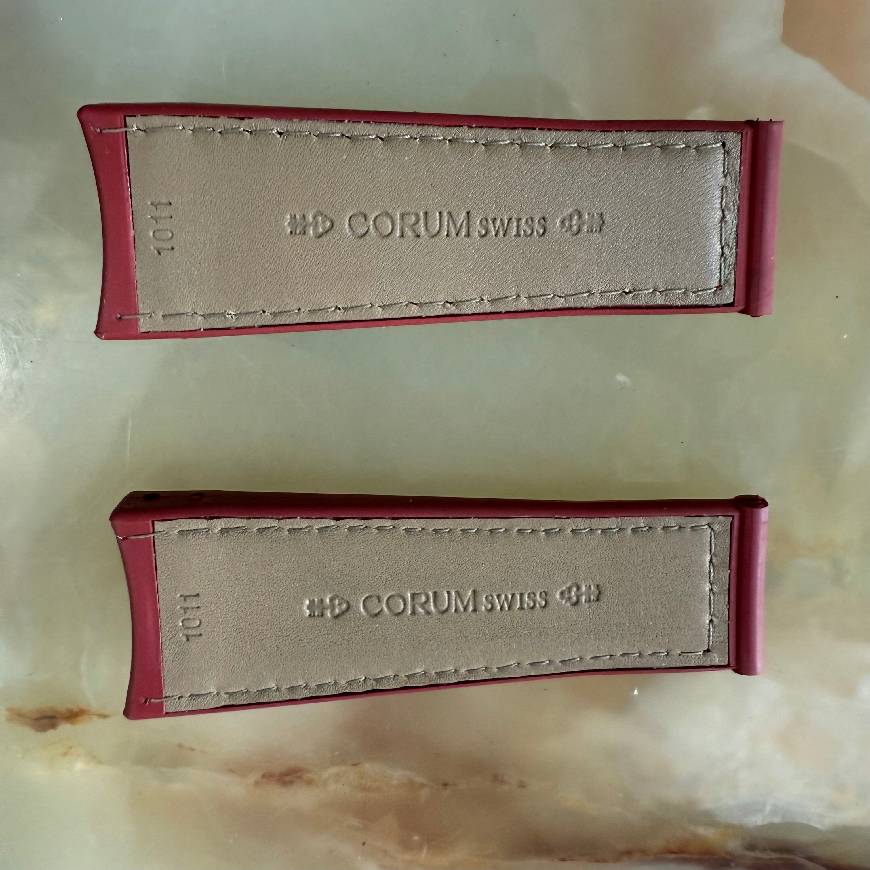 Authentic Corum Bubble Red Crocodile Watch Strap Band 23mm 1011