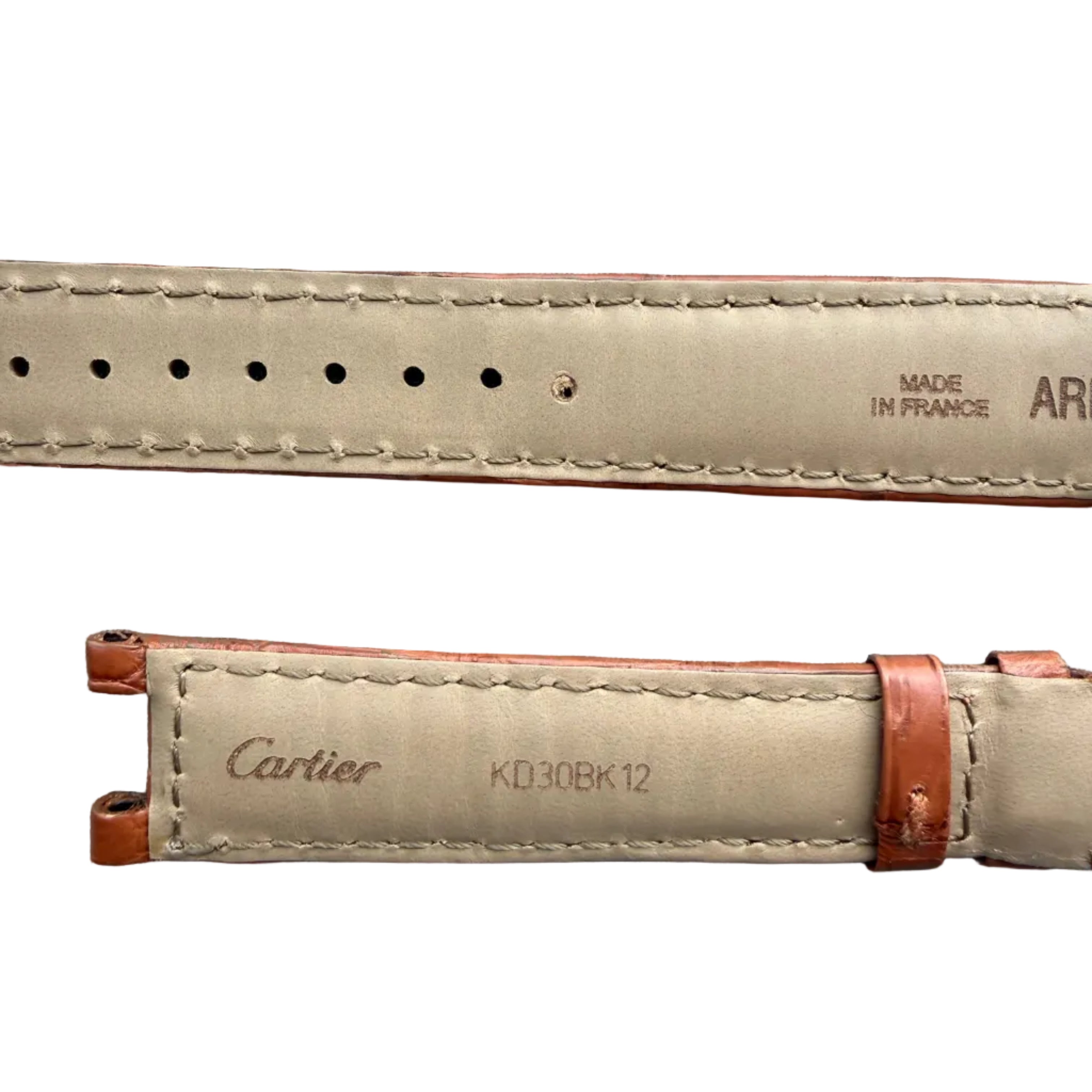 Authentic Cartier Pasha Brown Alligator Watch Strap Band 17.55mm KD30BK12