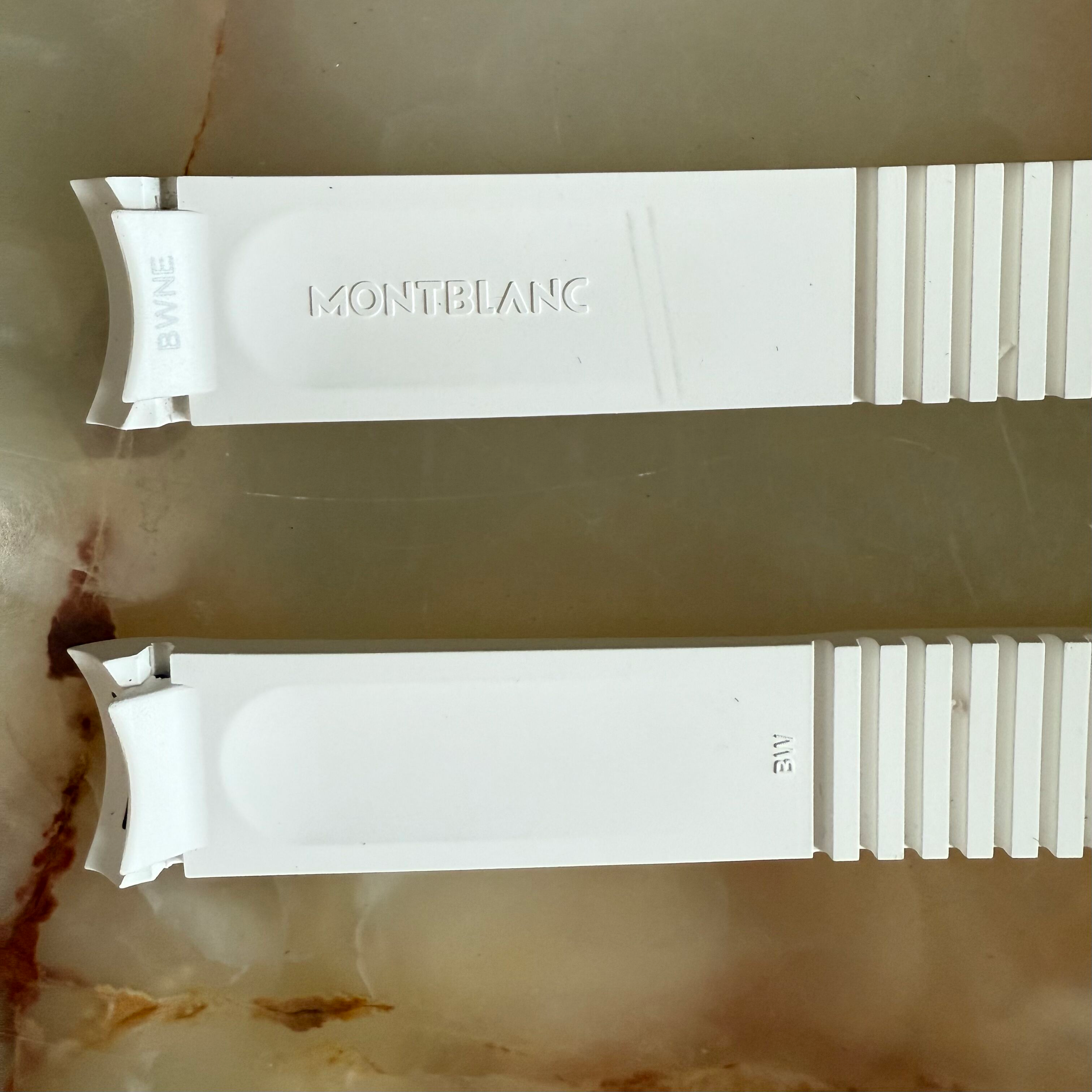 Authentic Montblank White Rubber Watch Strap Band 19mm