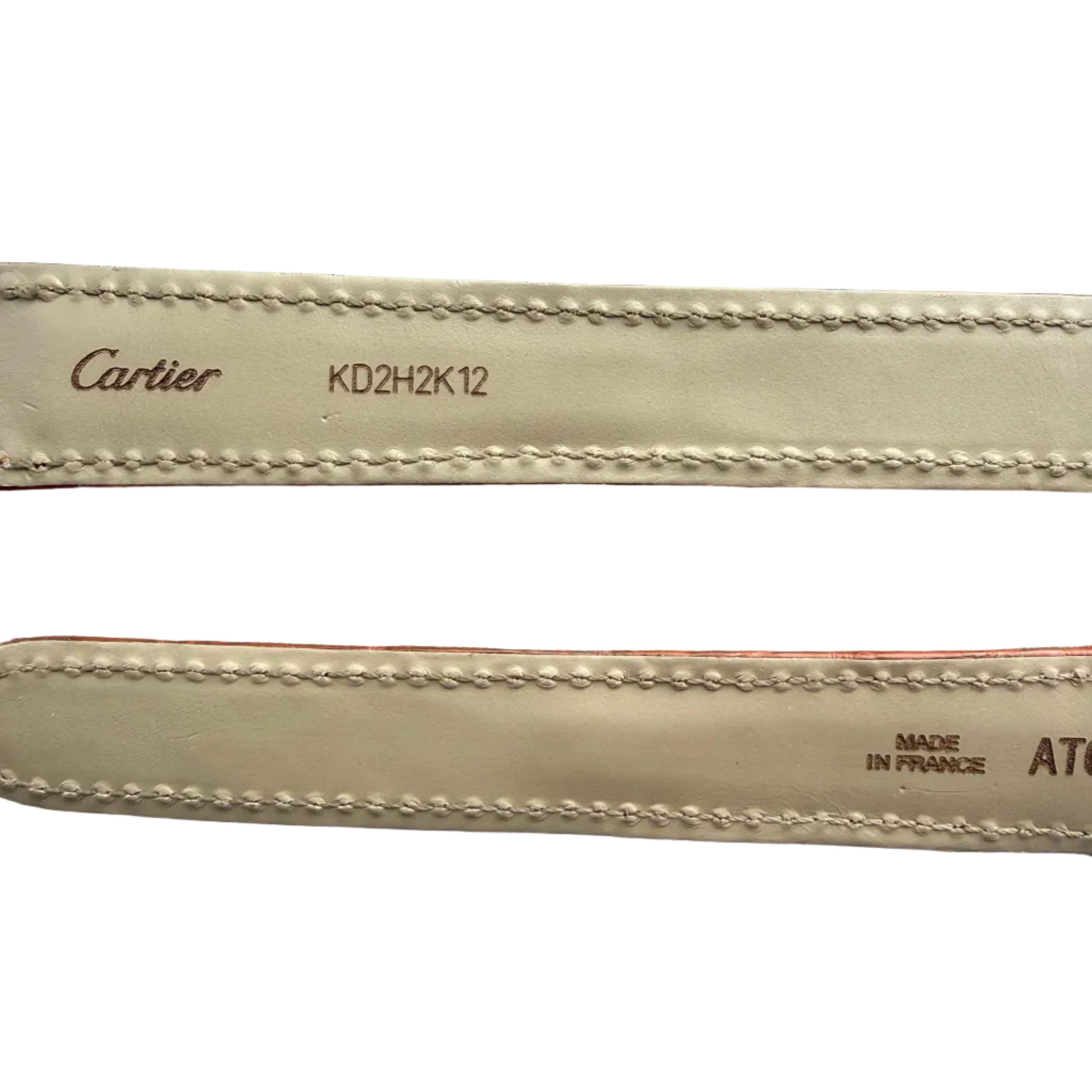 Authentic Cartier Balloon Bleu Brown Alligator Watch Strap Band 18.60mm KD2H2K12