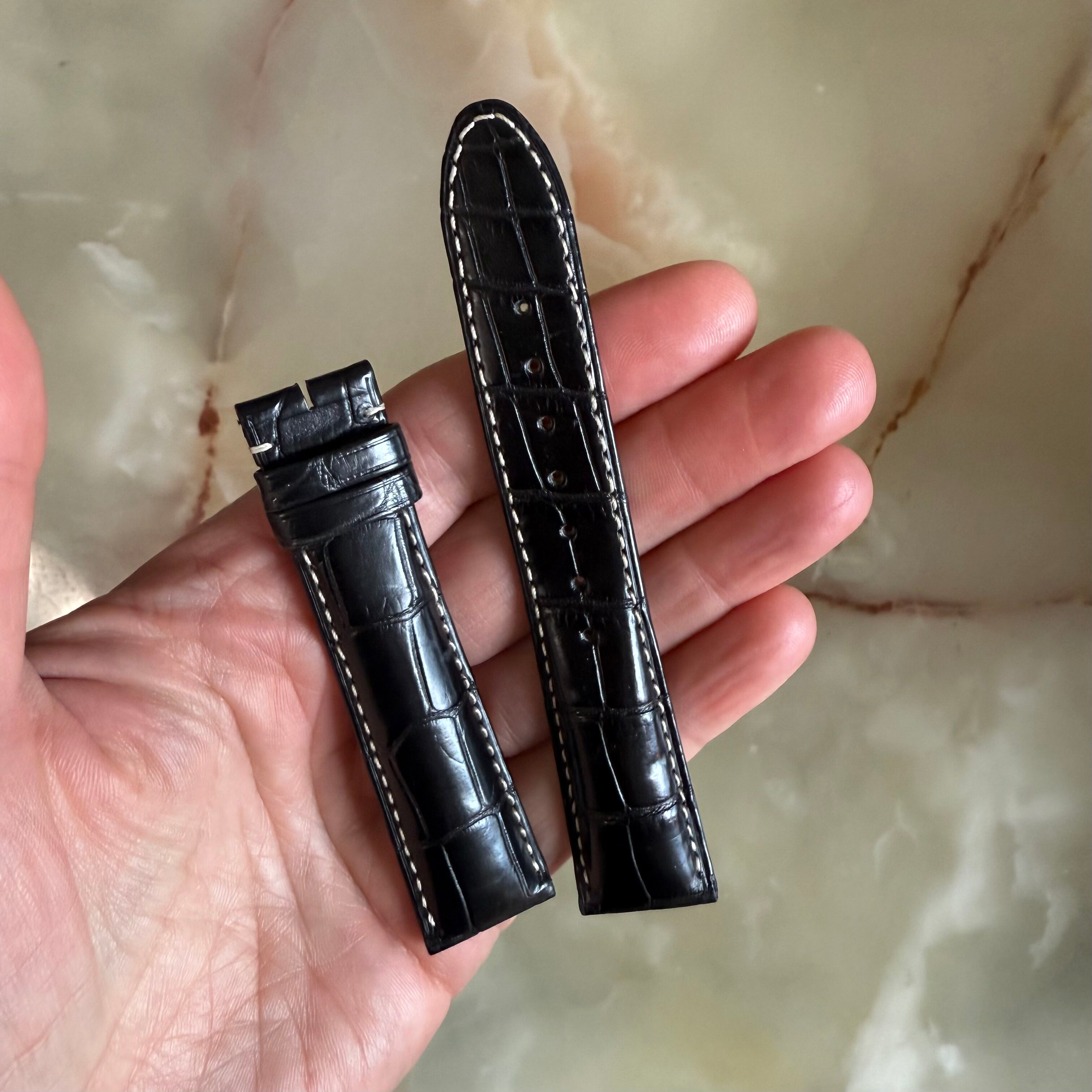 Authentic Montblanc Black Alligator Watch Strap Band 19mm