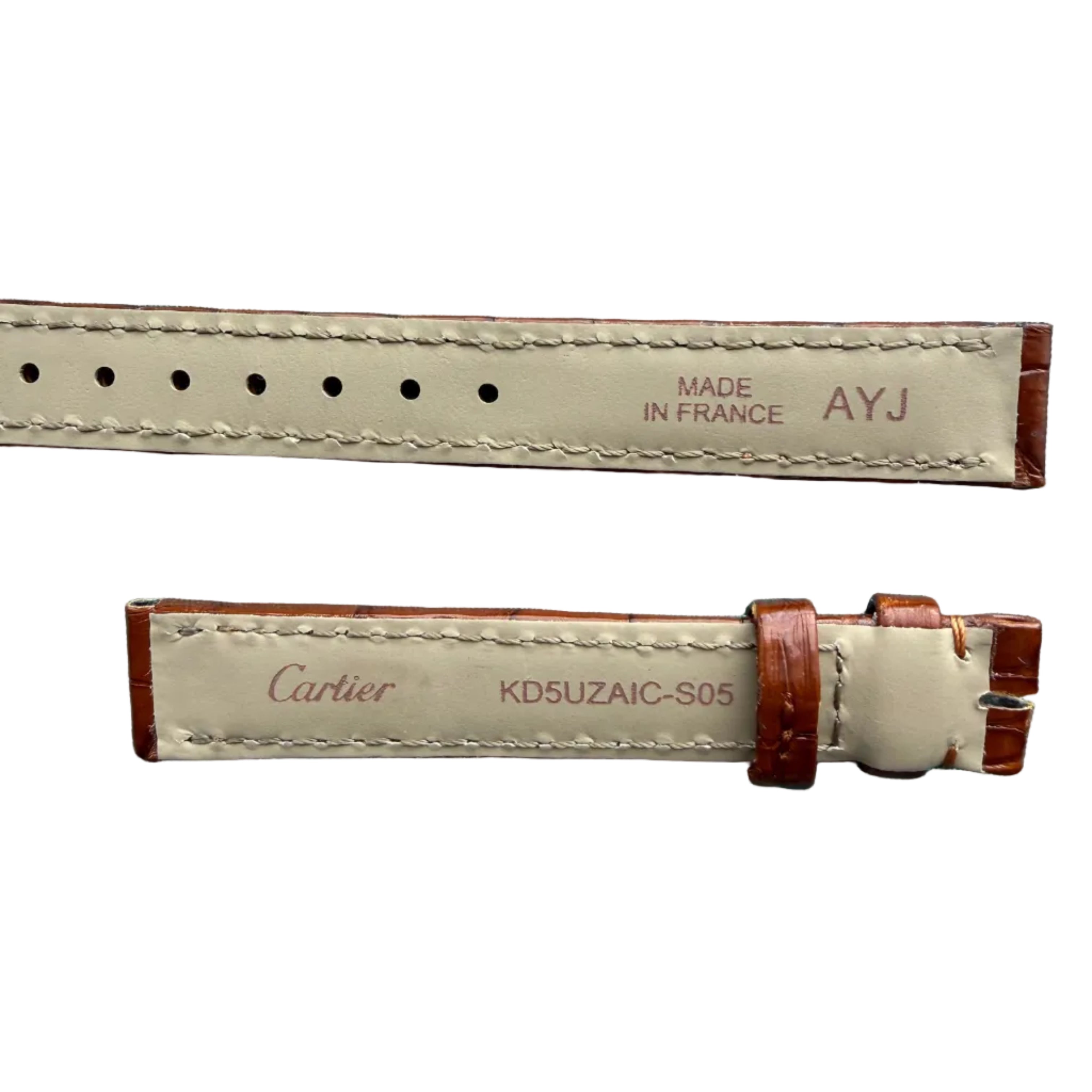 Authentic Cartier Brown Alligator Watch Strap Band 12mm KD5UZAIC-S05