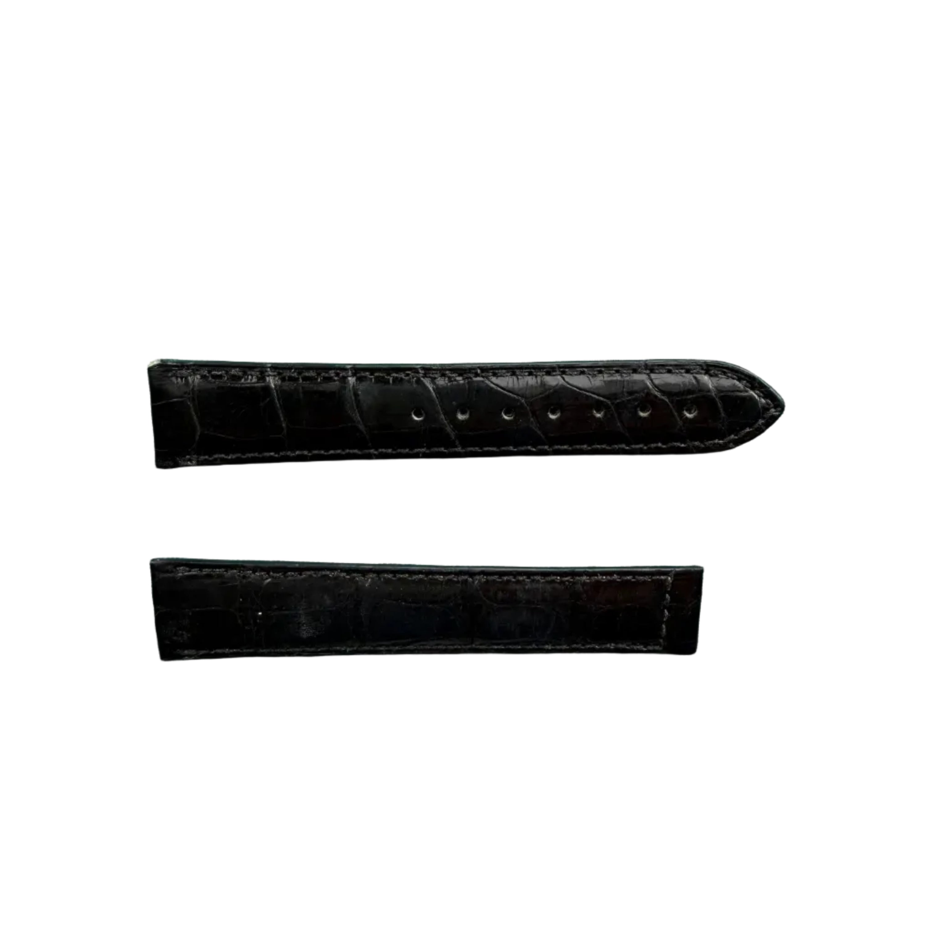 Authentic Cartier Black Alligator Padded & Stitched Watch Strap Band 18.65mm KD31AP40