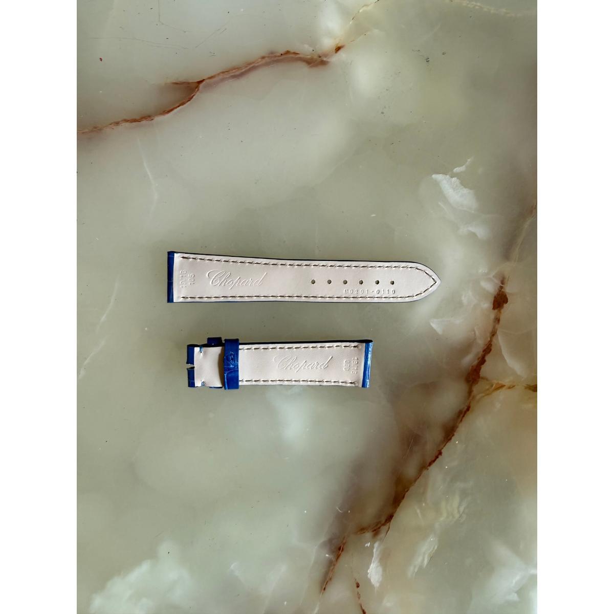 Authentic Chopard Blue Alligator Watch Strap Band 19mm C0201-0110