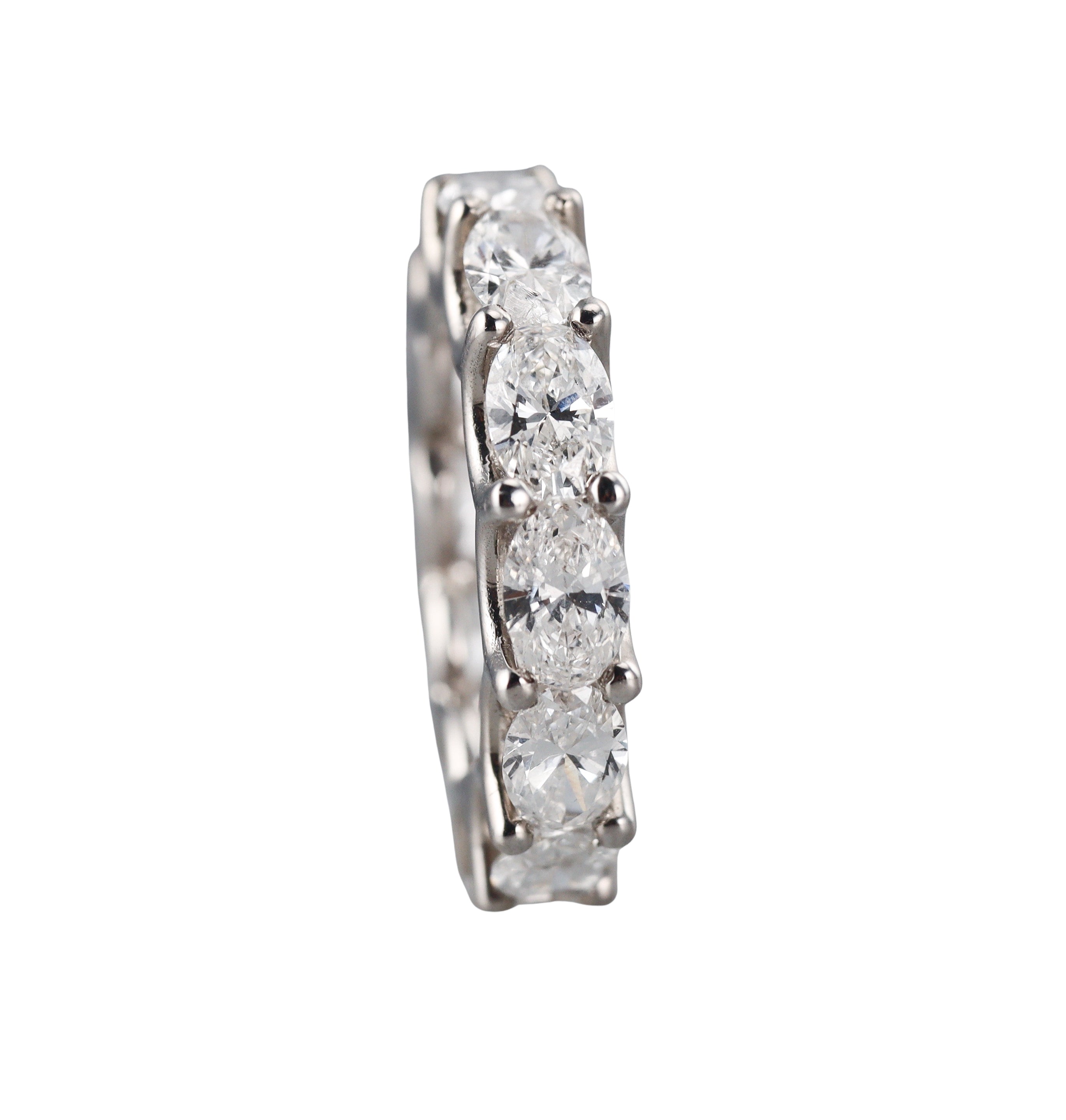 Solid 14k Gold Lab Grown 7.25ctw VS2/F Oval Cut Diamond Eternity Band Ring