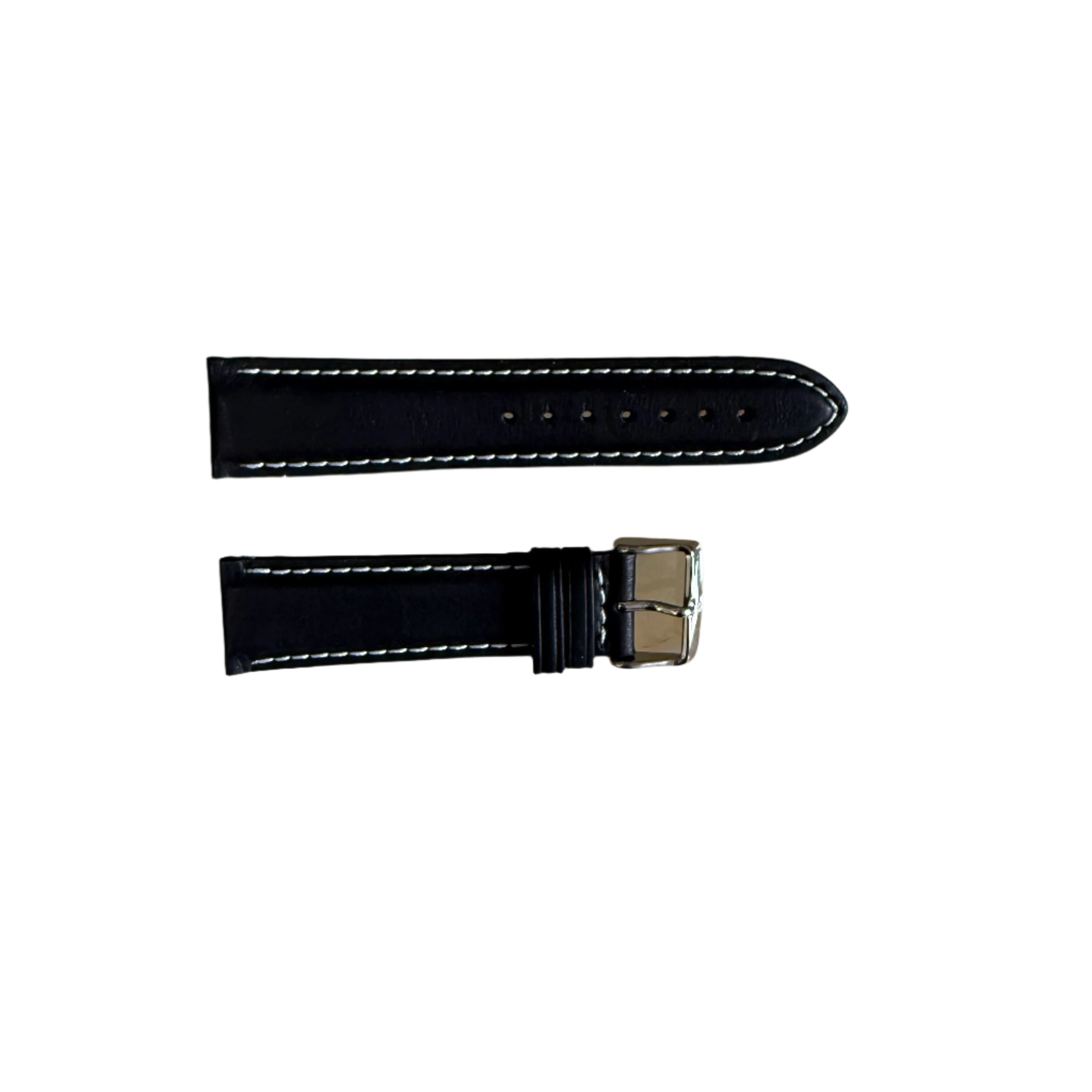 Authentic TechnoMarine Black Leather Watch Strap Band 21mm w Buckle
