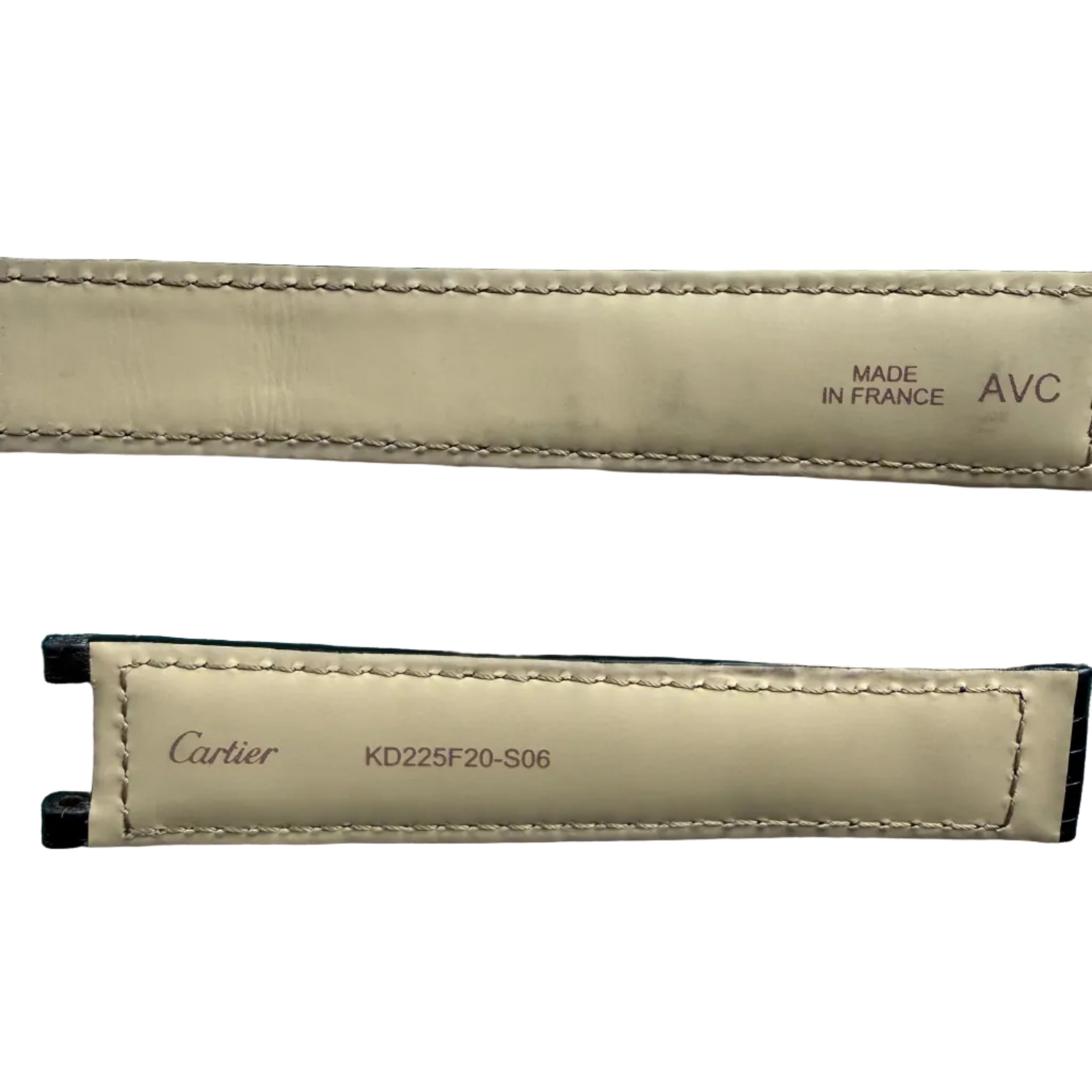 Authentic Cartier Pasha Black Alligator Watch Strap Band 19mm KD225F20-S06