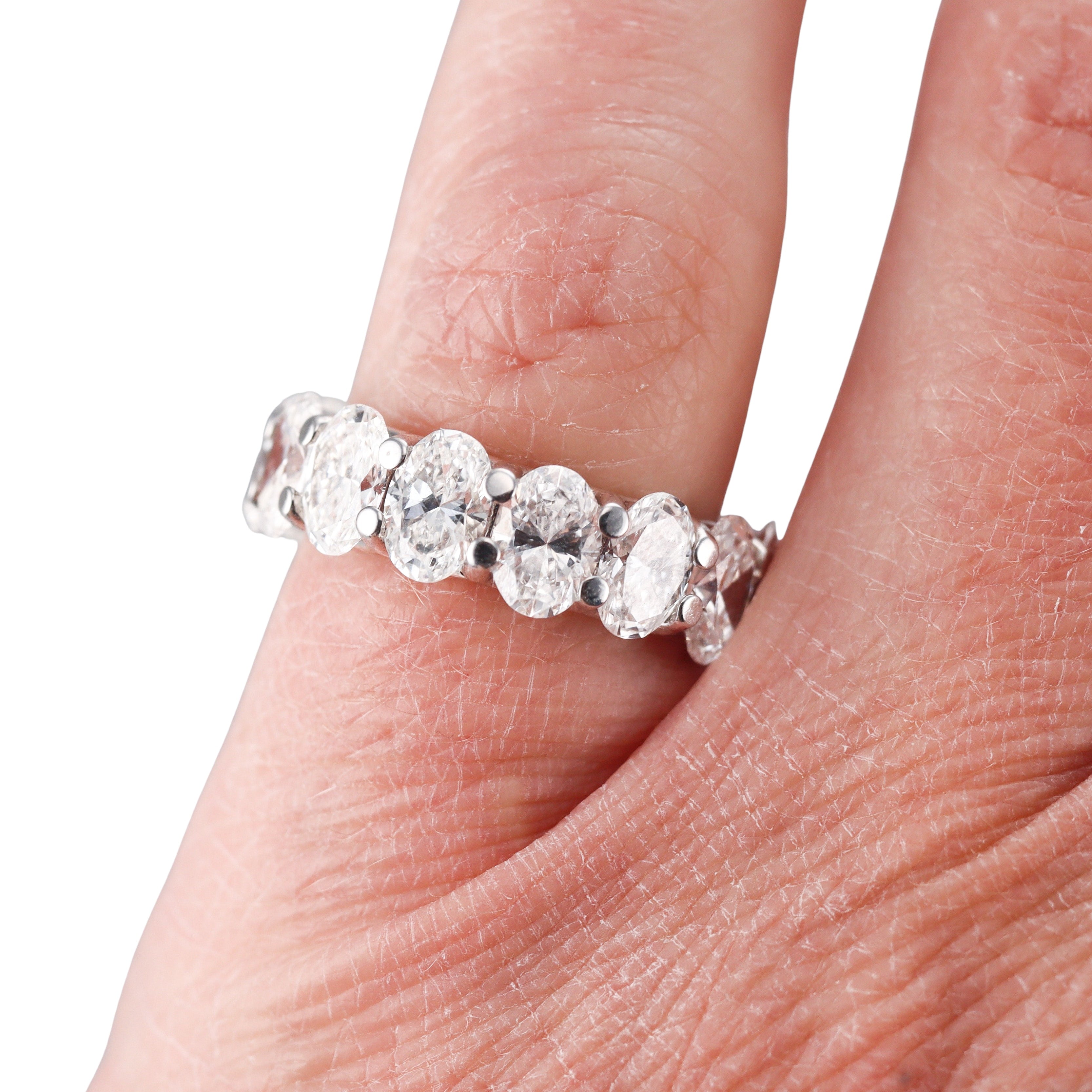 Solid 14k Gold Lab Grown 7.55ctw VS2/F Diamond Eternity Band Ring