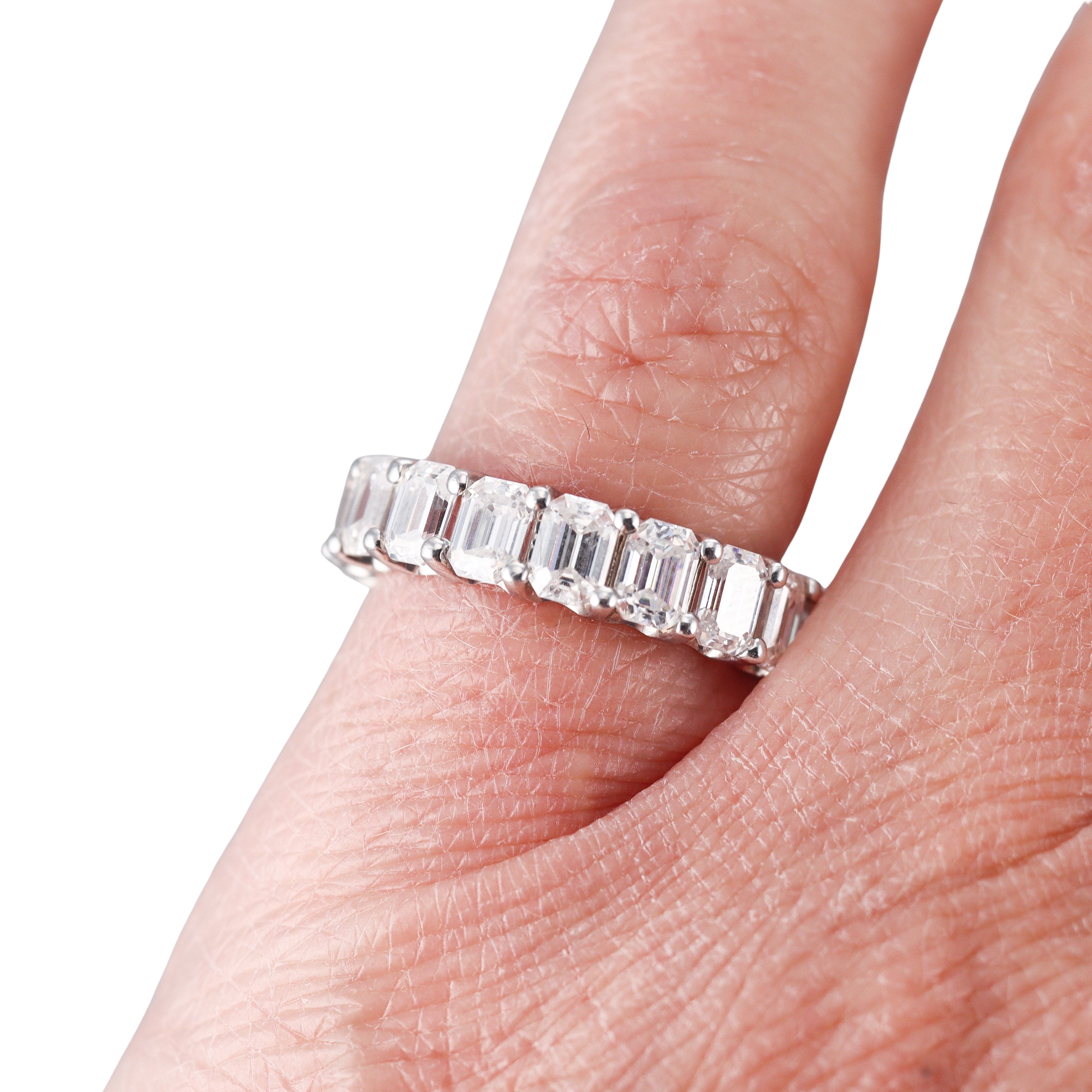 Solid 14k Gold Lab Grown 3.77ctw VS2/F Diamond Eternity Band Ring