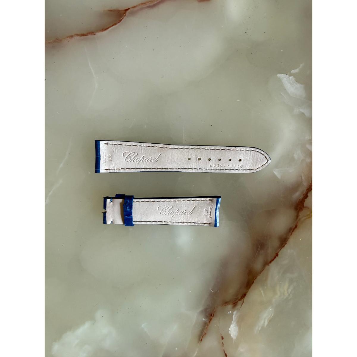 Authentic Chopard Blue Alligator Watch Strap Band 19mm C0201-0110