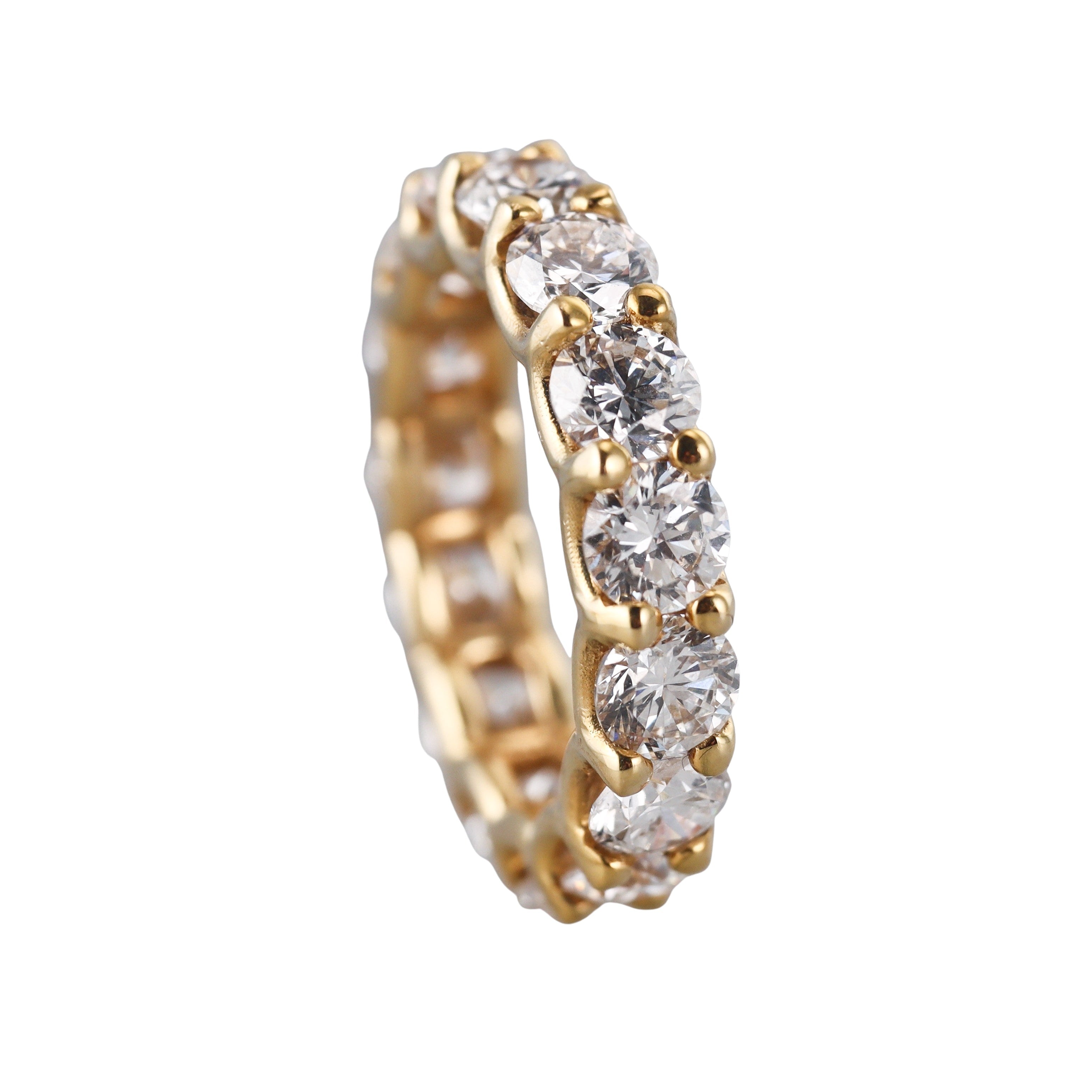 Solid 14k Gold Lab Grown 11.50ctw VS1/F Diamond Eternity Band Ring
