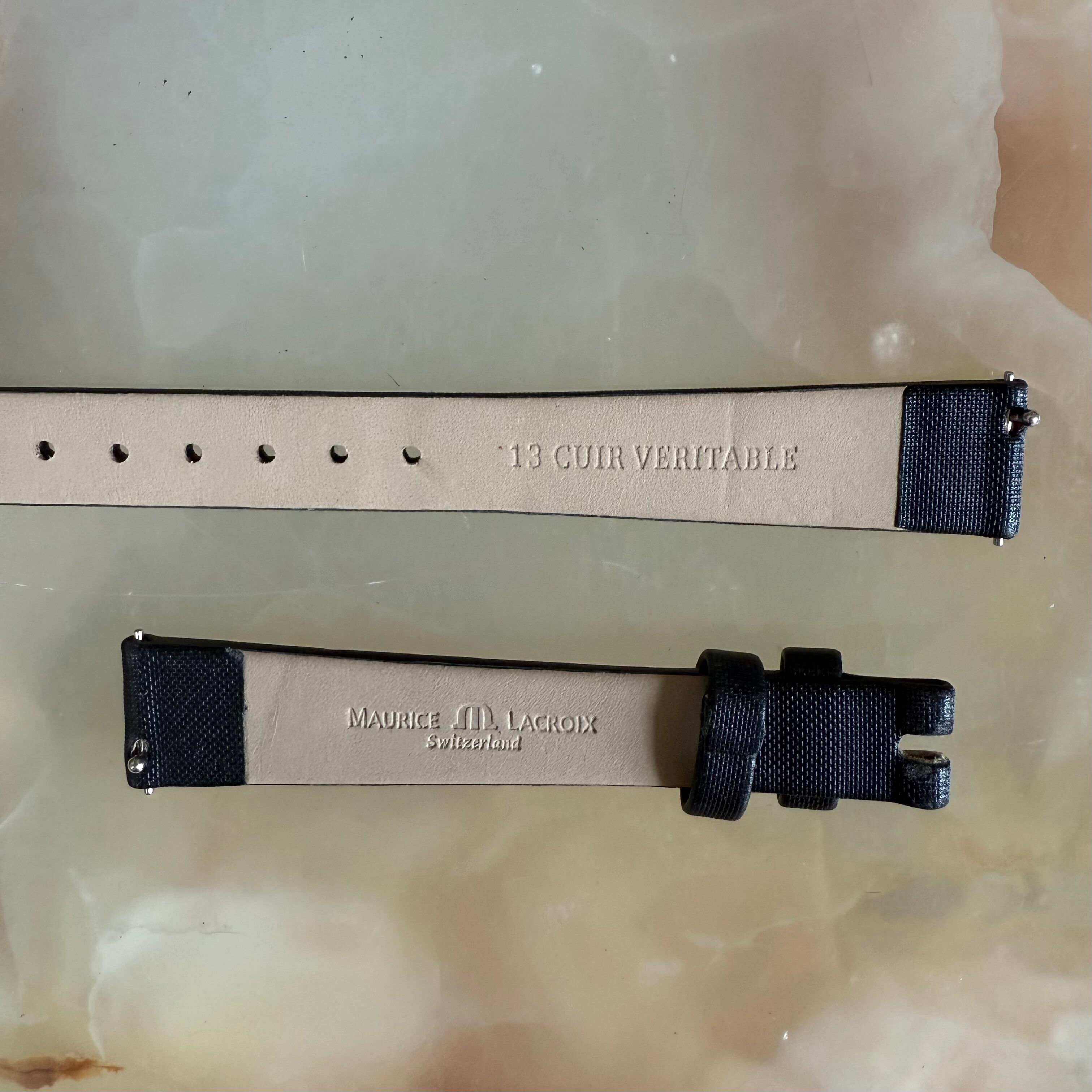 Authentic Maurice Lacroix Black Satin Watch Strap Band 13mm