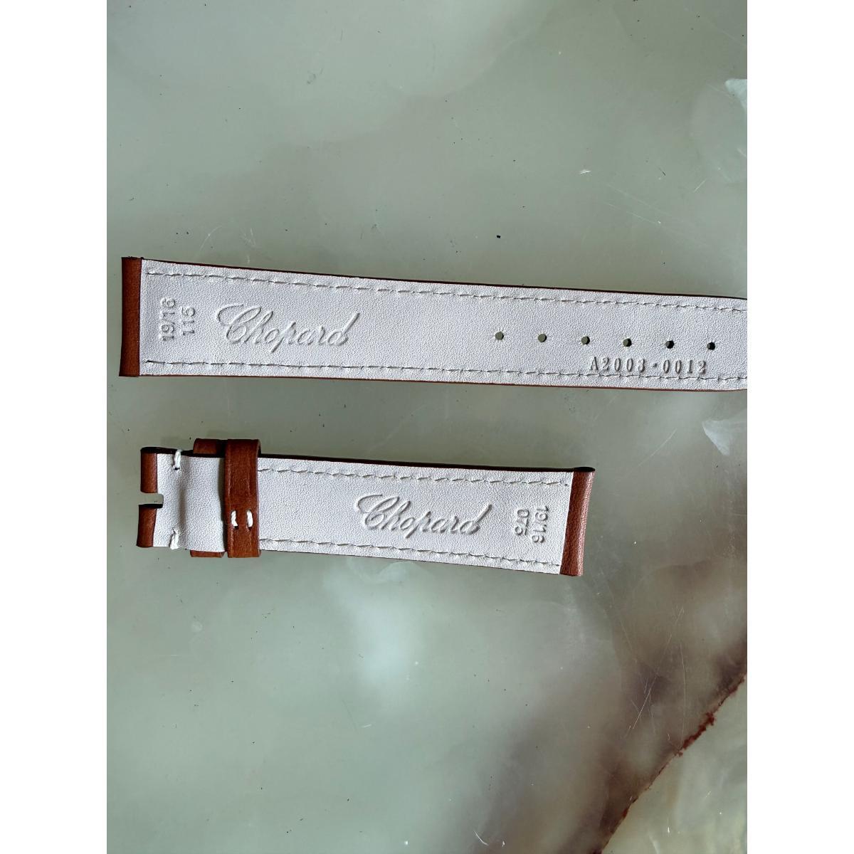 Authentic Chopard Brown Leather Watch Strap Band 19mm A2008-0012