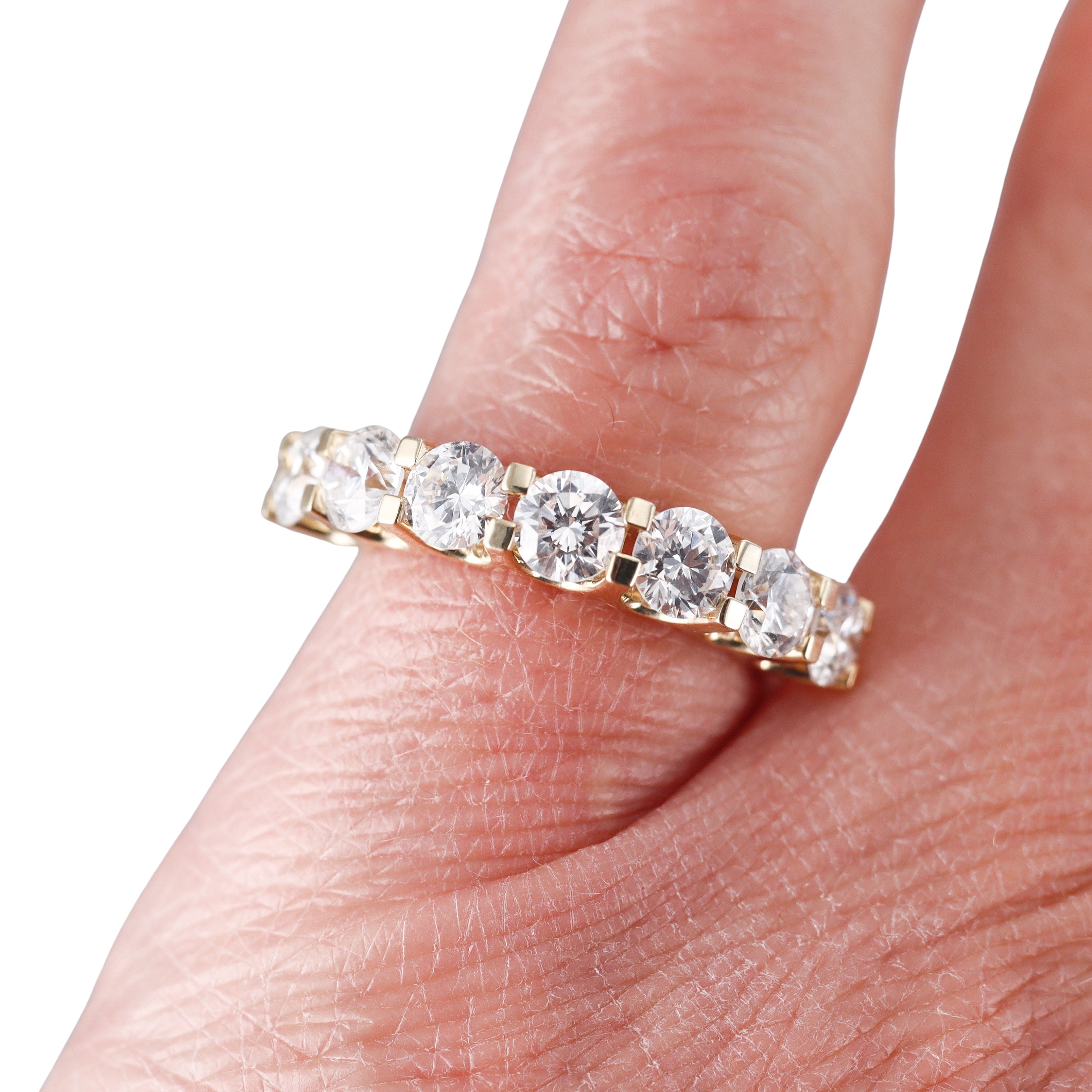 14k Solid Gold Lab Grown 2.95 VVS1/F Carats Round Diamond Wedding Band Ring