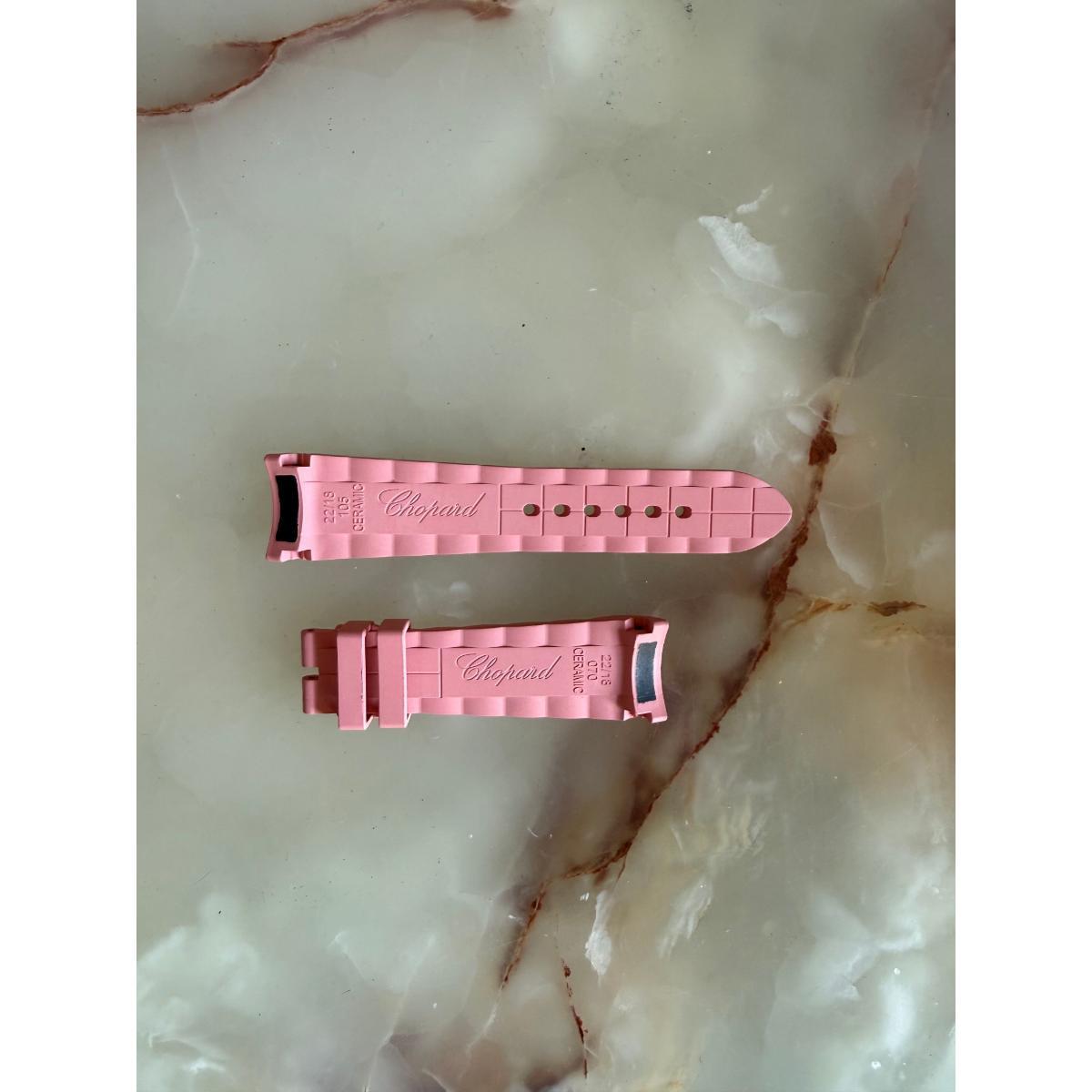 Authentic Chopard Pink Rubber Watch Strap Band 22mm