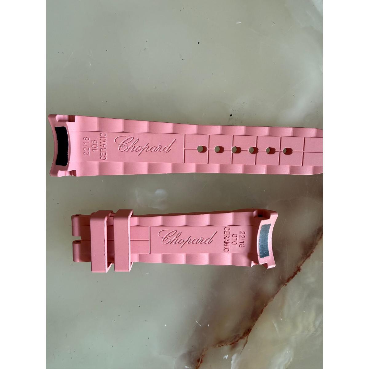 Authentic Chopard Pink Rubber Watch Strap Band 22mm