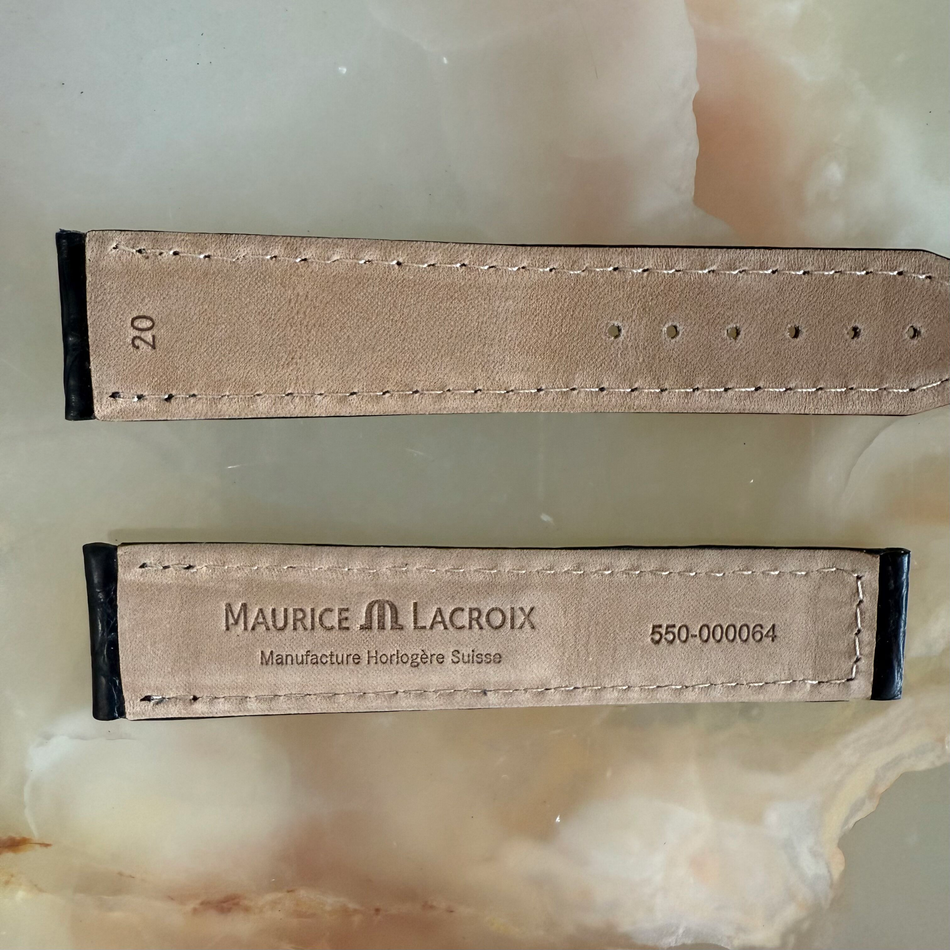 Authentic Maurice Lacroix Black Alligator Watch Strap Band 20mm