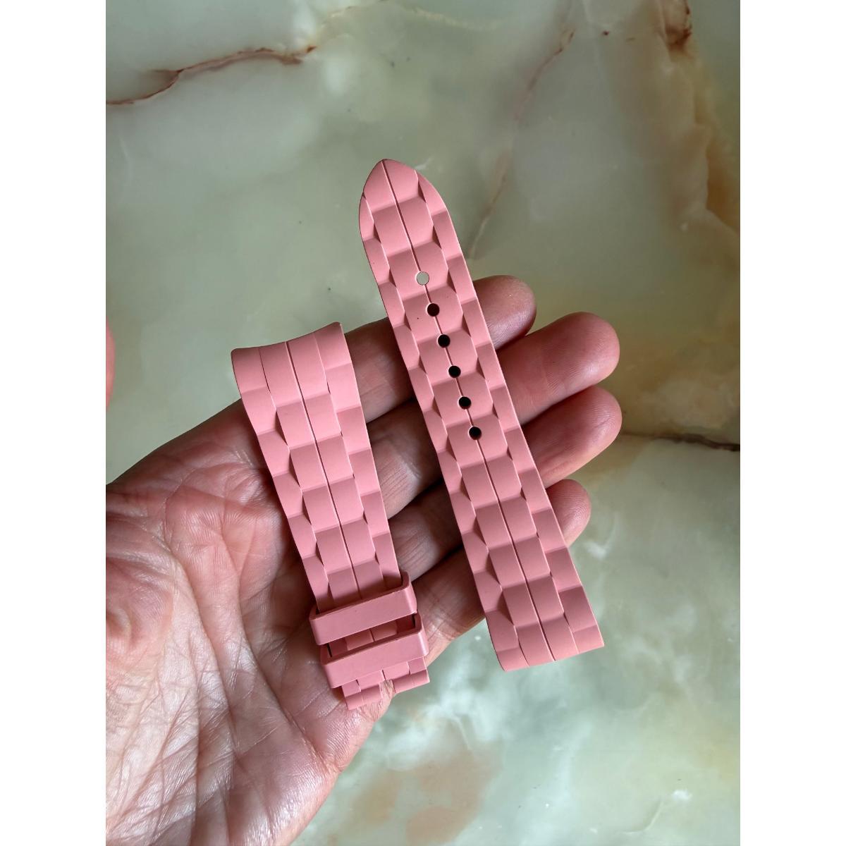 Authentic Chopard Pink Rubber Watch Strap Band 22mm