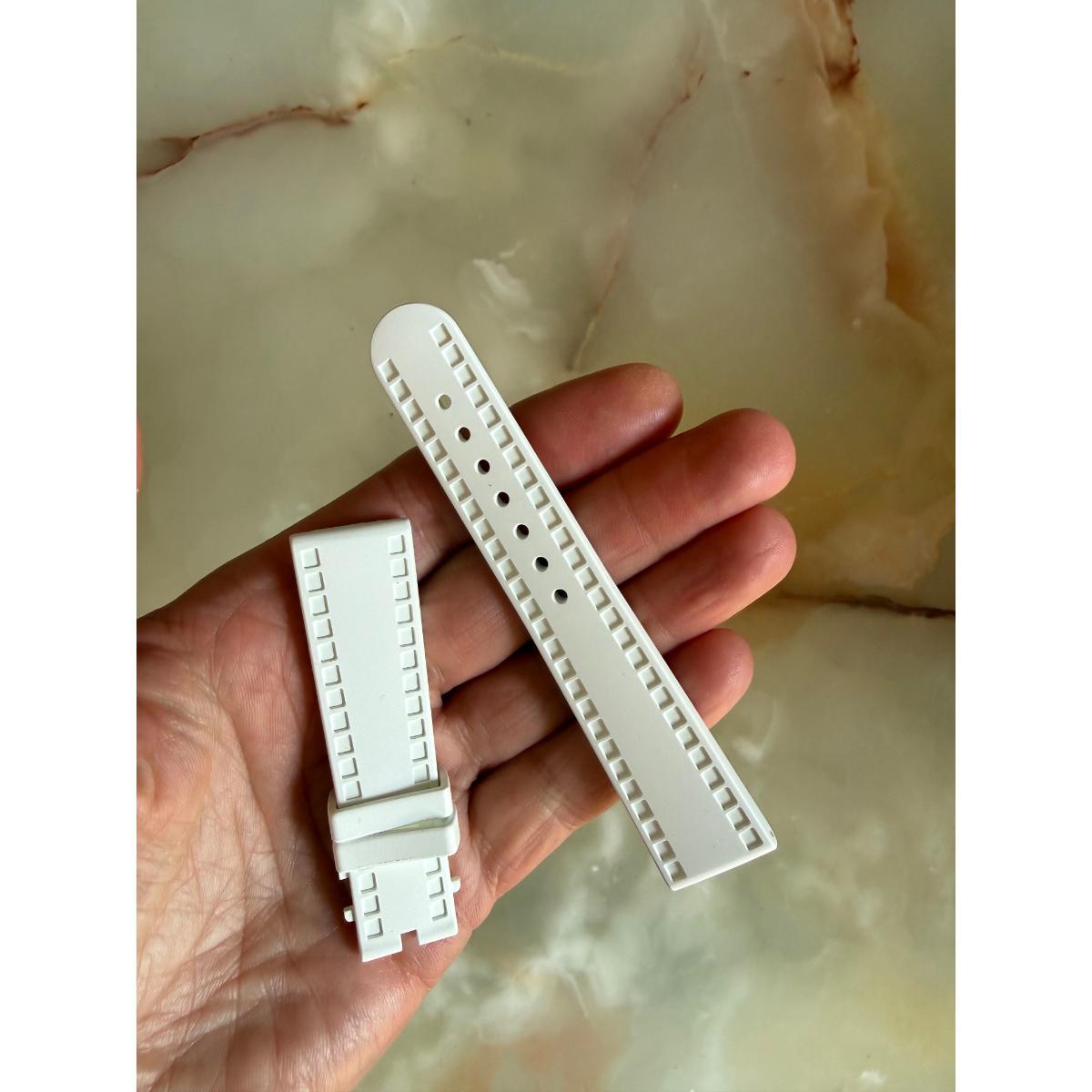 Authentic Chopard White Rubber Watch Strap Band 19mm