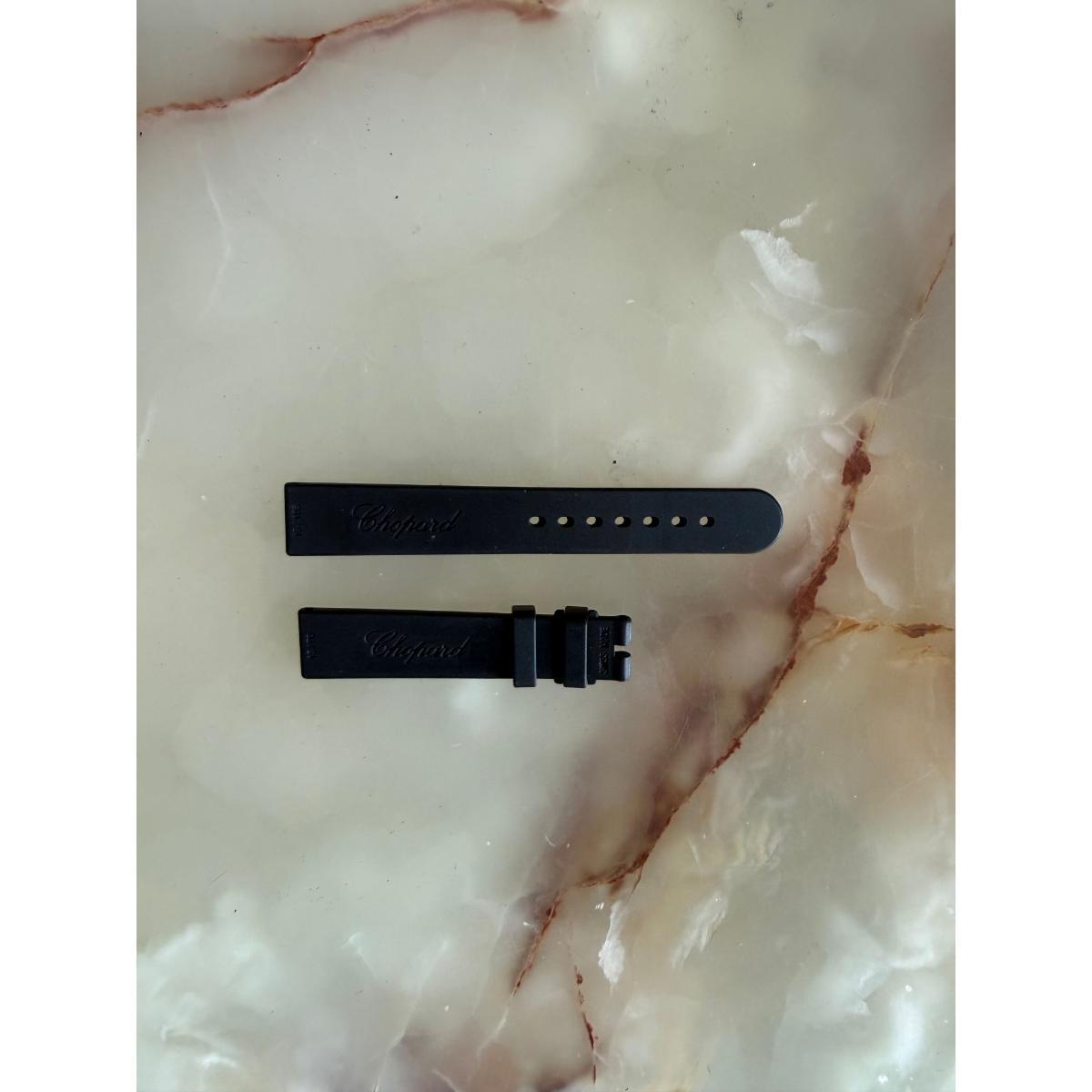 Authentic Chopard Happy Sport Black Rubber Watch Strap Band 15mm