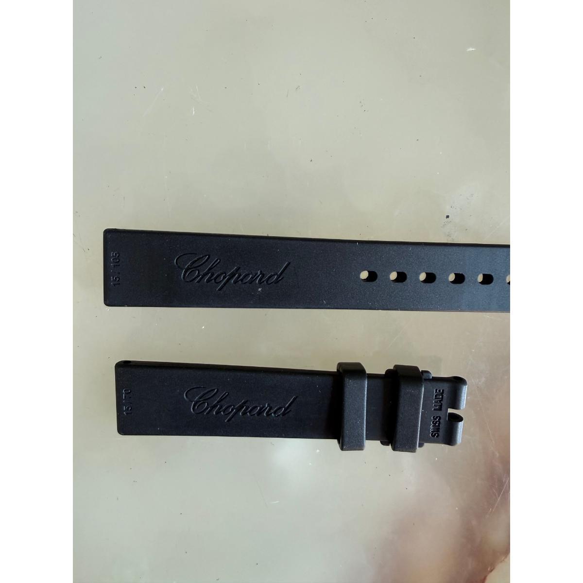 Authentic Chopard Happy Sport Black Rubber Watch Strap Band 15mm