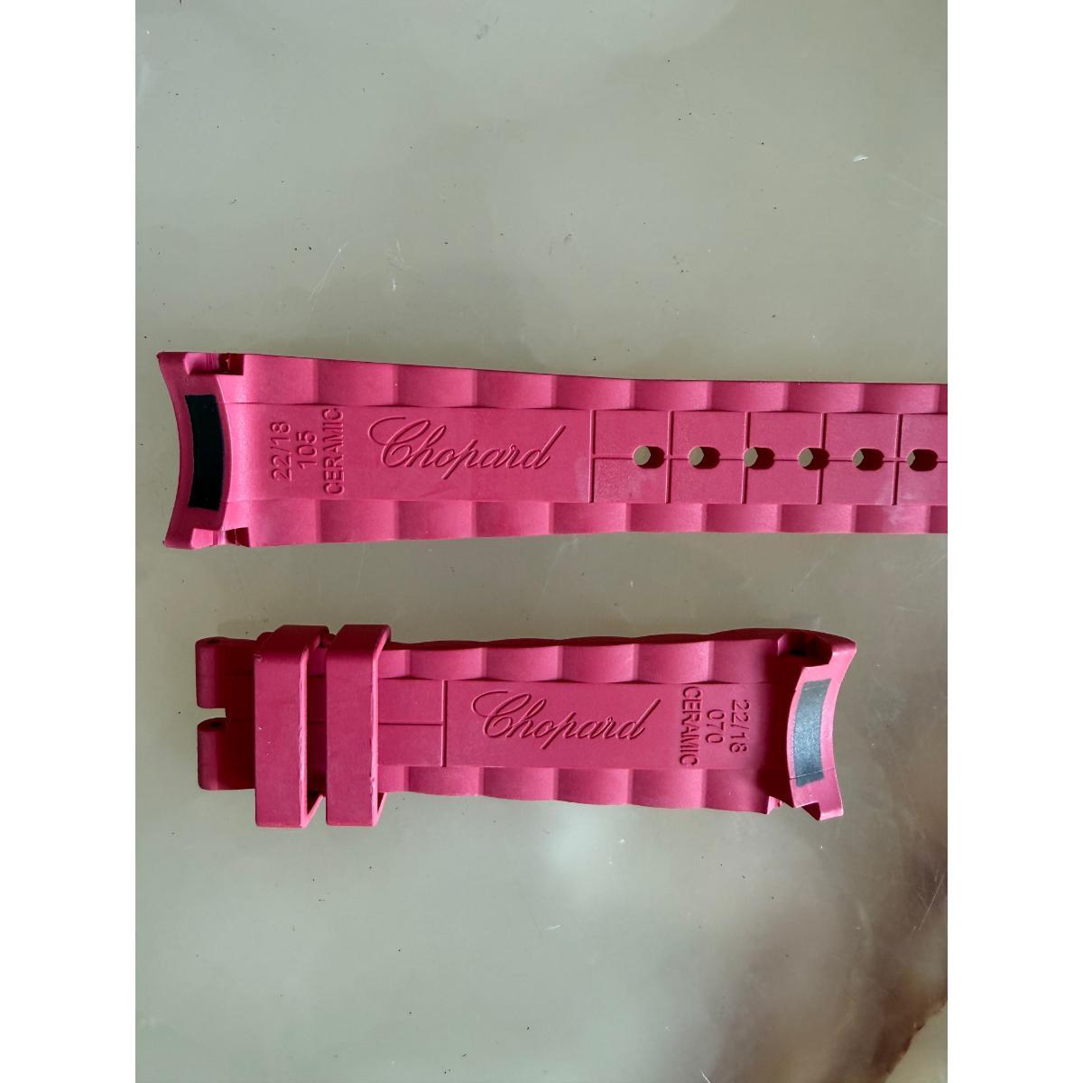 Authentic Chopard Pink Rubber Watch Strap Band 22mm