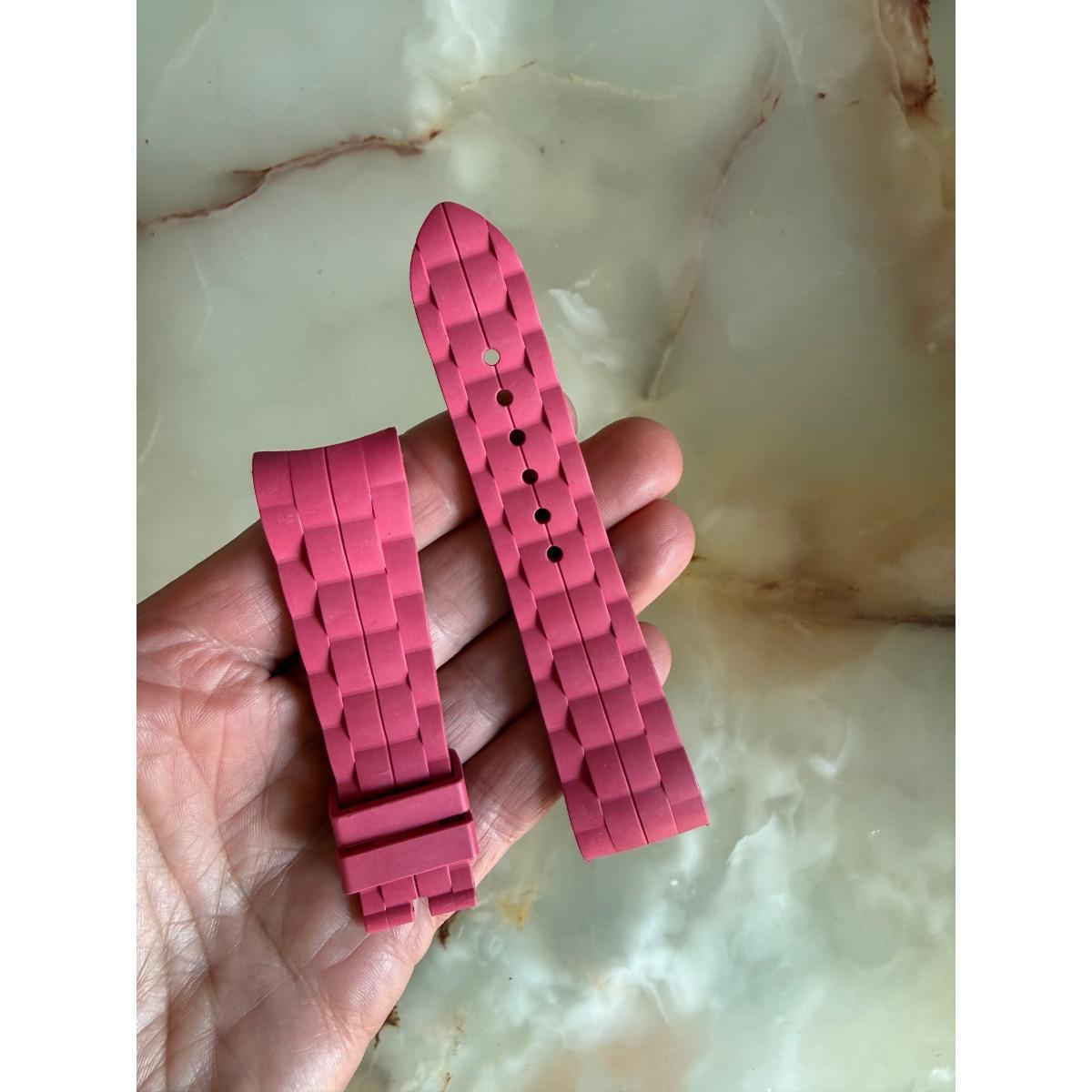 Authentic Chopard Pink Rubber Watch Strap Band 22mm