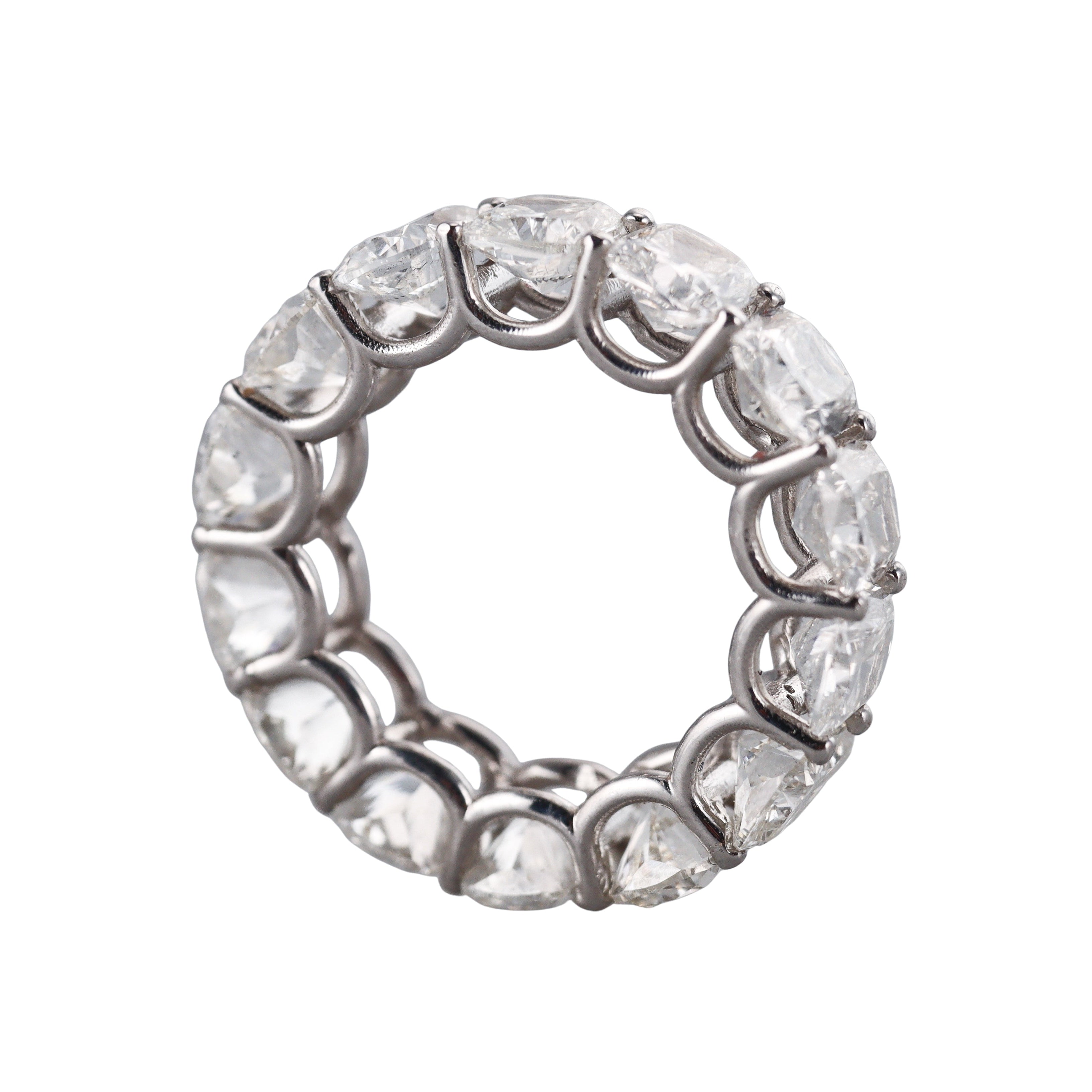 Solid 14k Gold Lab Grown 14.55ctw VS2/F Cushion Diamond Eternity Band Ring