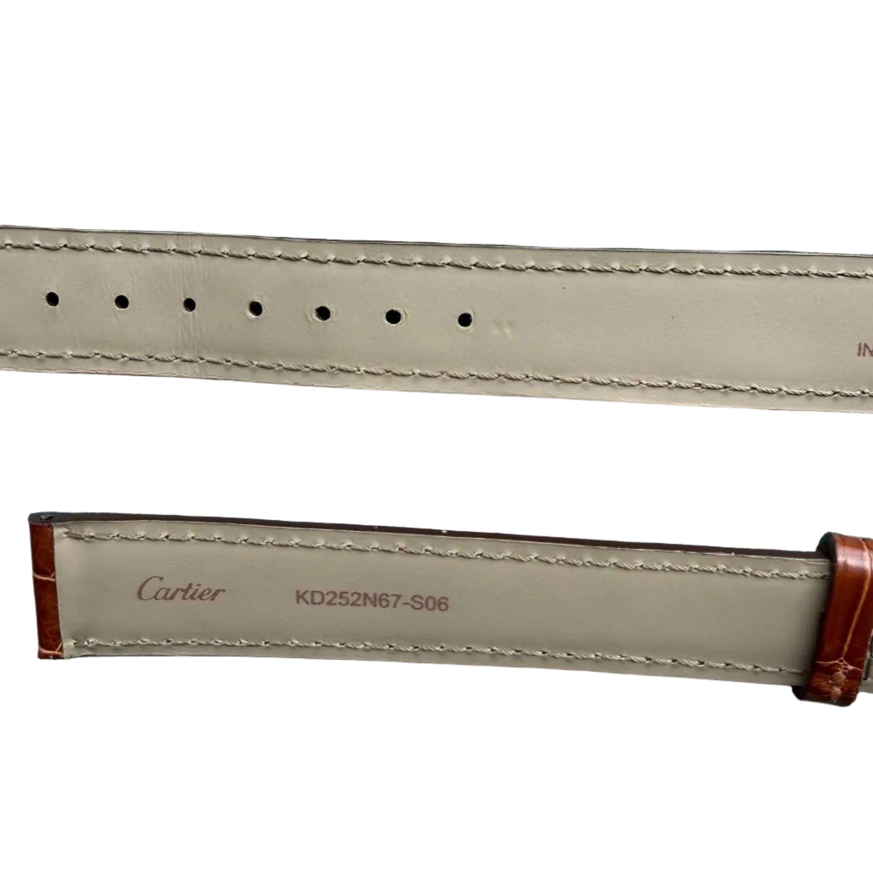 Authentic Cartier Brown Alligator Watch Strap Band 17.45mm KD252N67-S06