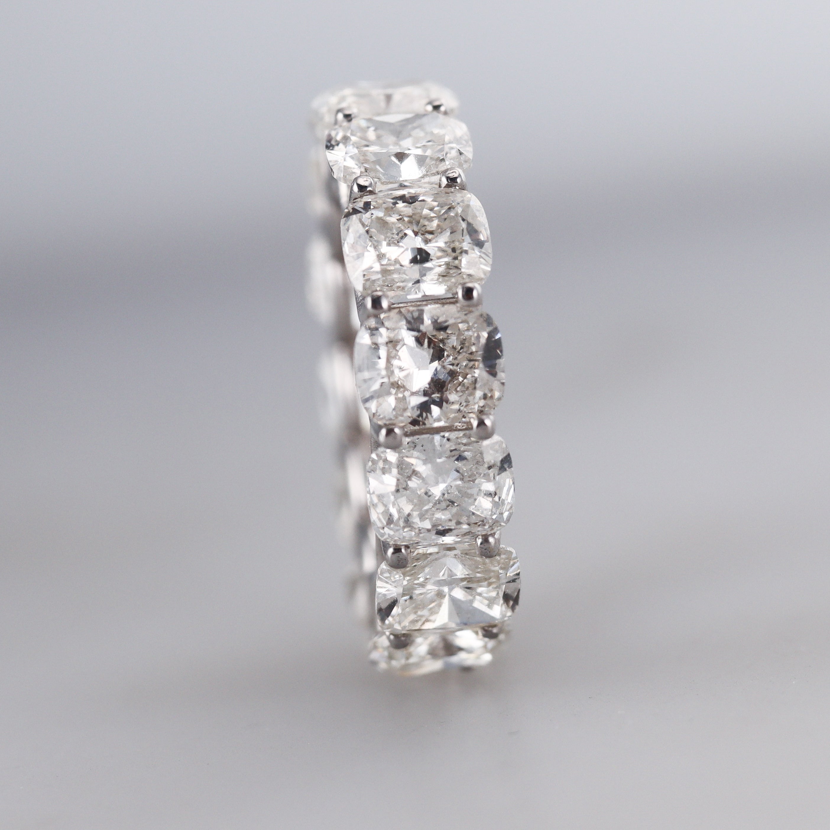 Solid 14k Gold Lab Grown 14.55ctw VS2/F Cushion Diamond Eternity Band Ring