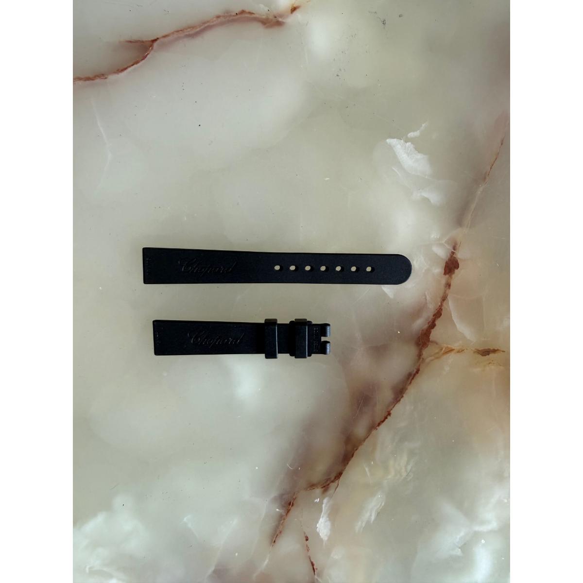 Authentic Chopard Happy Sport Black Rubber Watch Strap Band 14mm