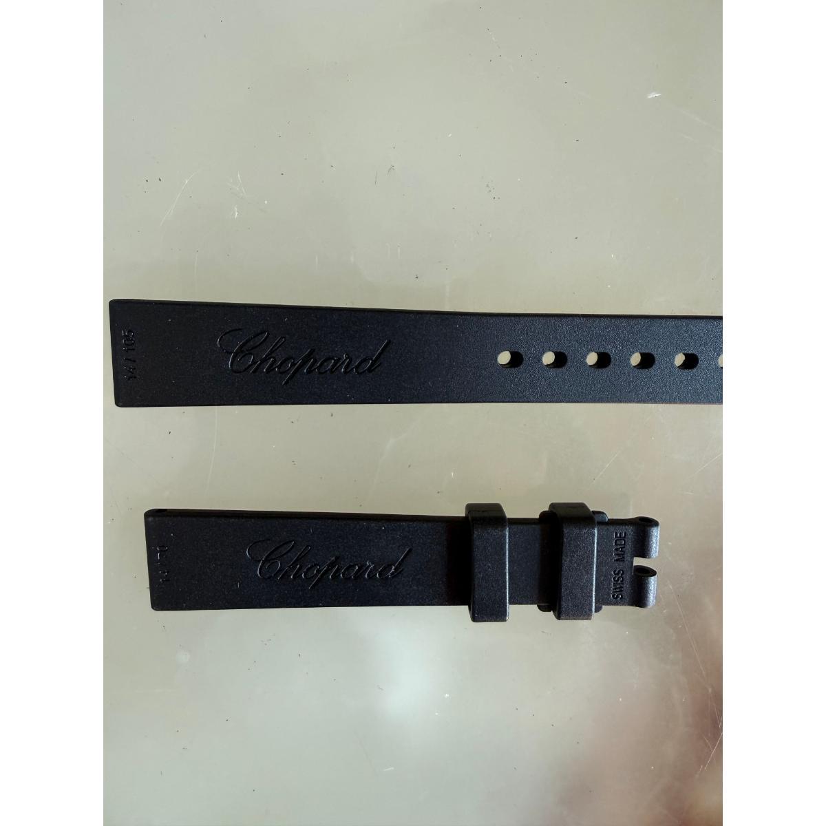 Authentic Chopard Happy Sport Black Rubber Watch Strap Band 14mm