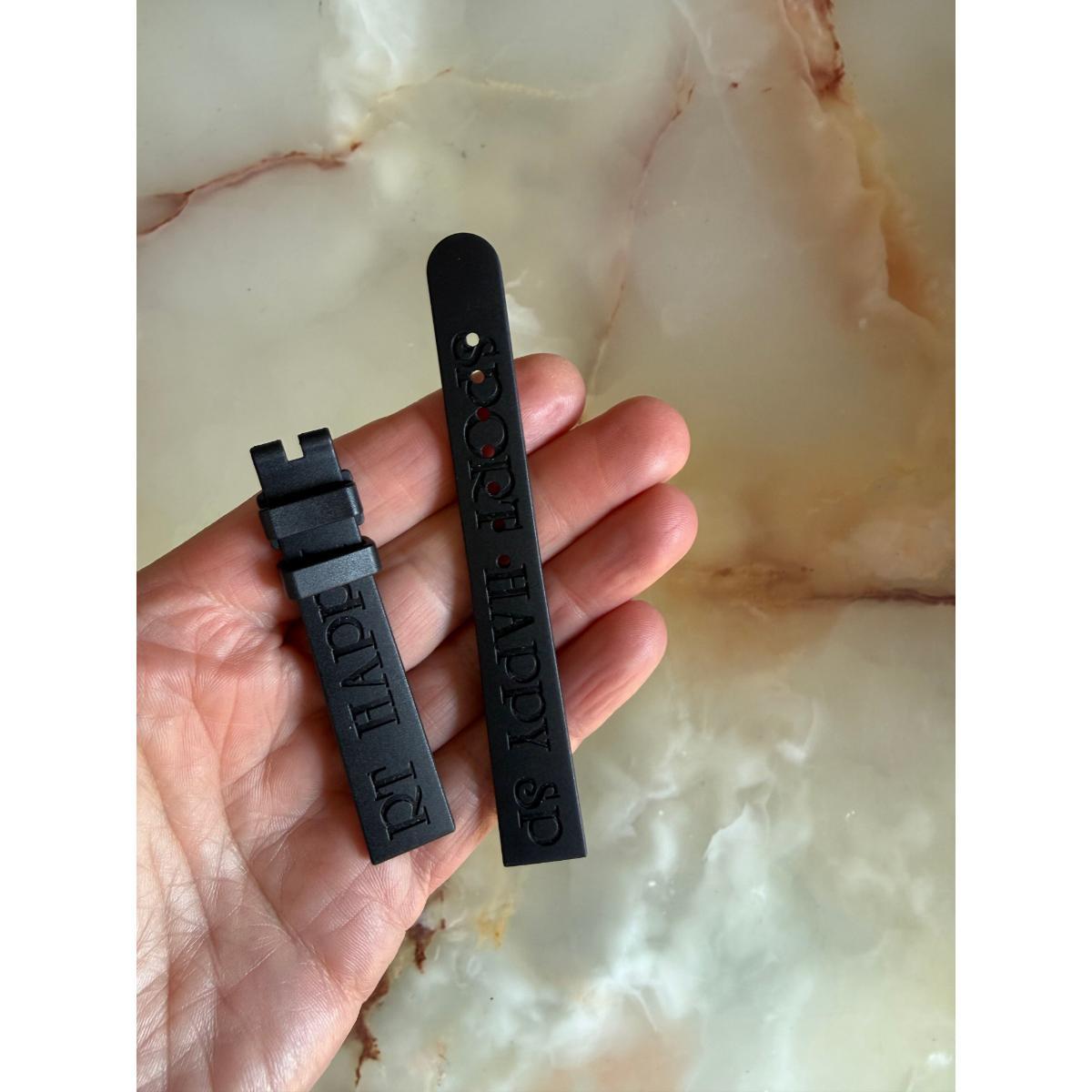 Authentic Chopard Happy Sport Black Rubber Watch Strap Band 14mm
