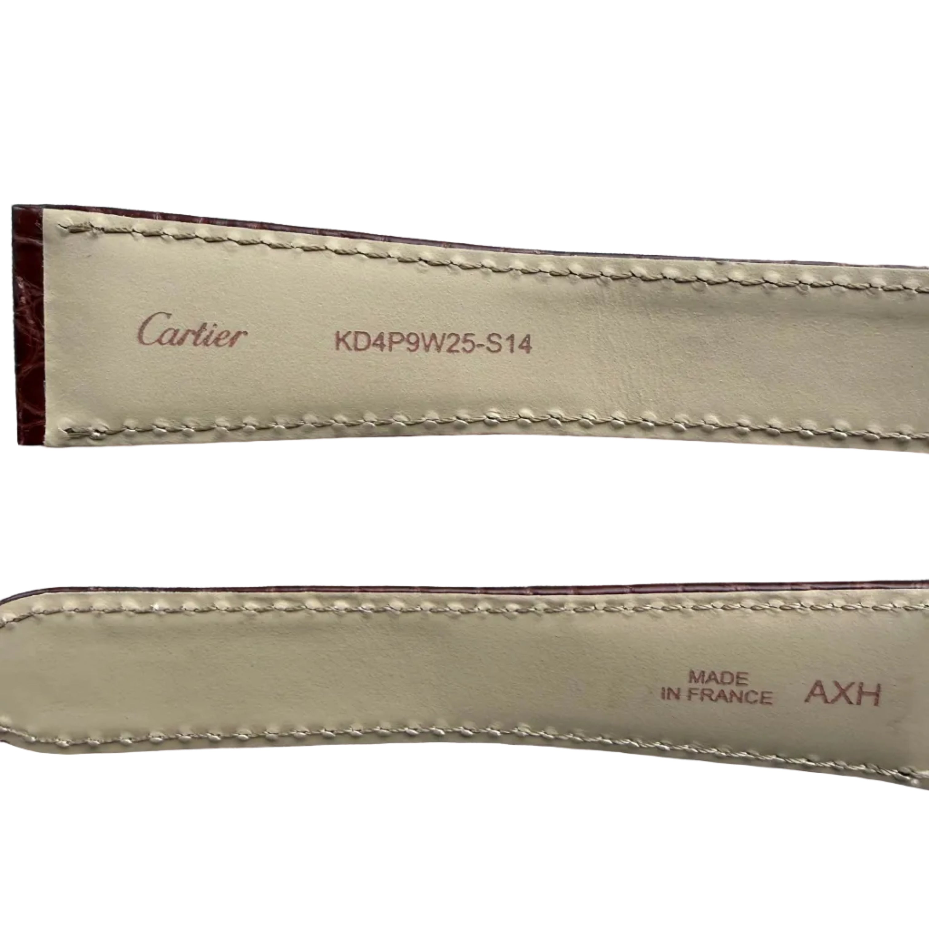 Authentic Cartier Brown Alligator Watch Strap Band 22.60mm KD4P9W25-S14