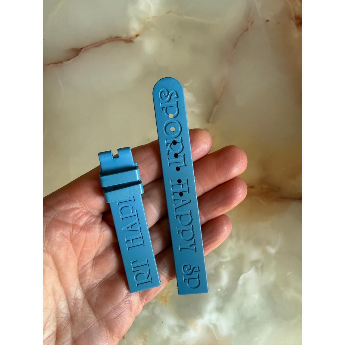 Authentic Chopard Happy Sport Blue Rubber Watch Strap Band 15mm