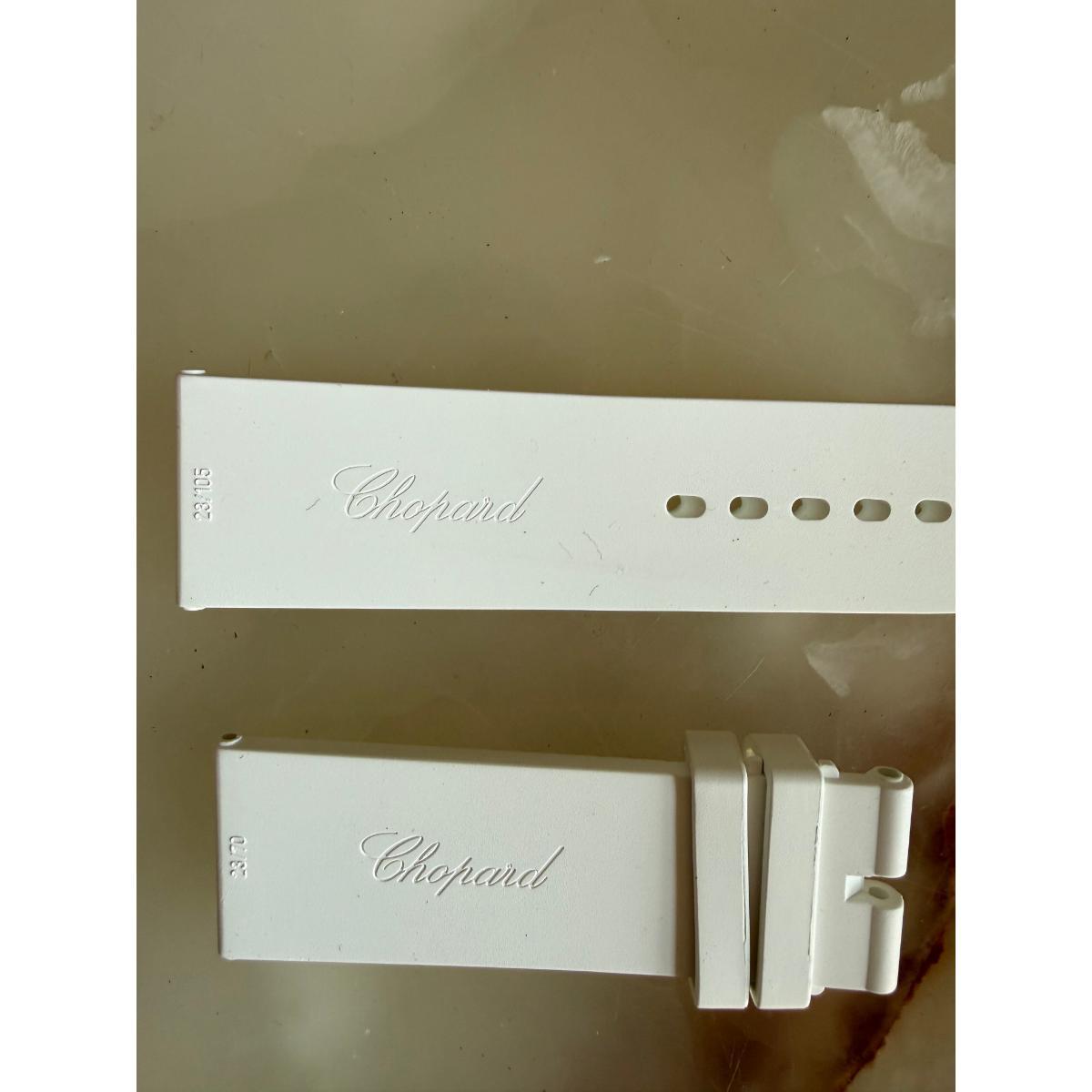 Authentic Chopard White Rubber Watch Strap Band 23mm