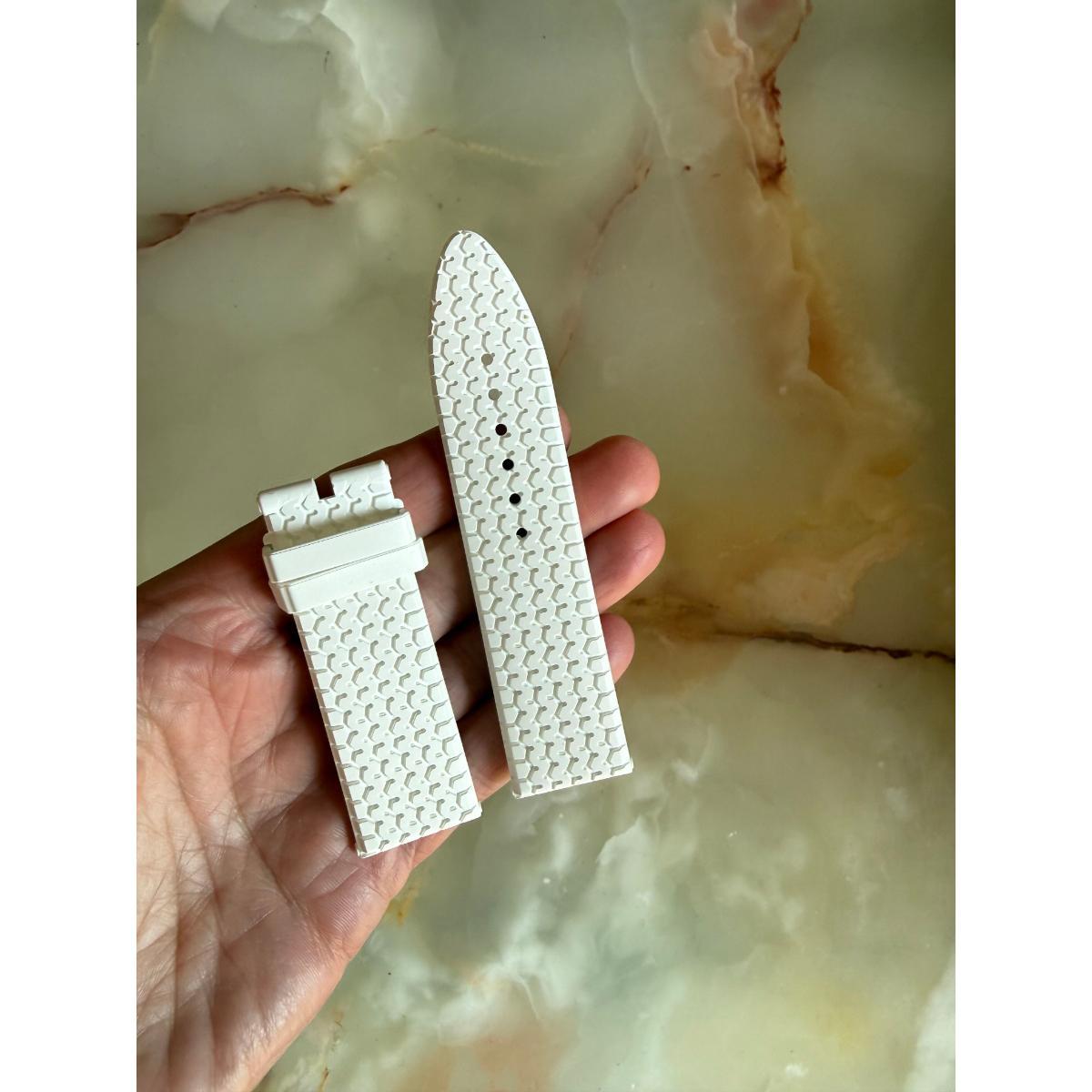 Authentic Chopard White Rubber Watch Strap Band 23mm