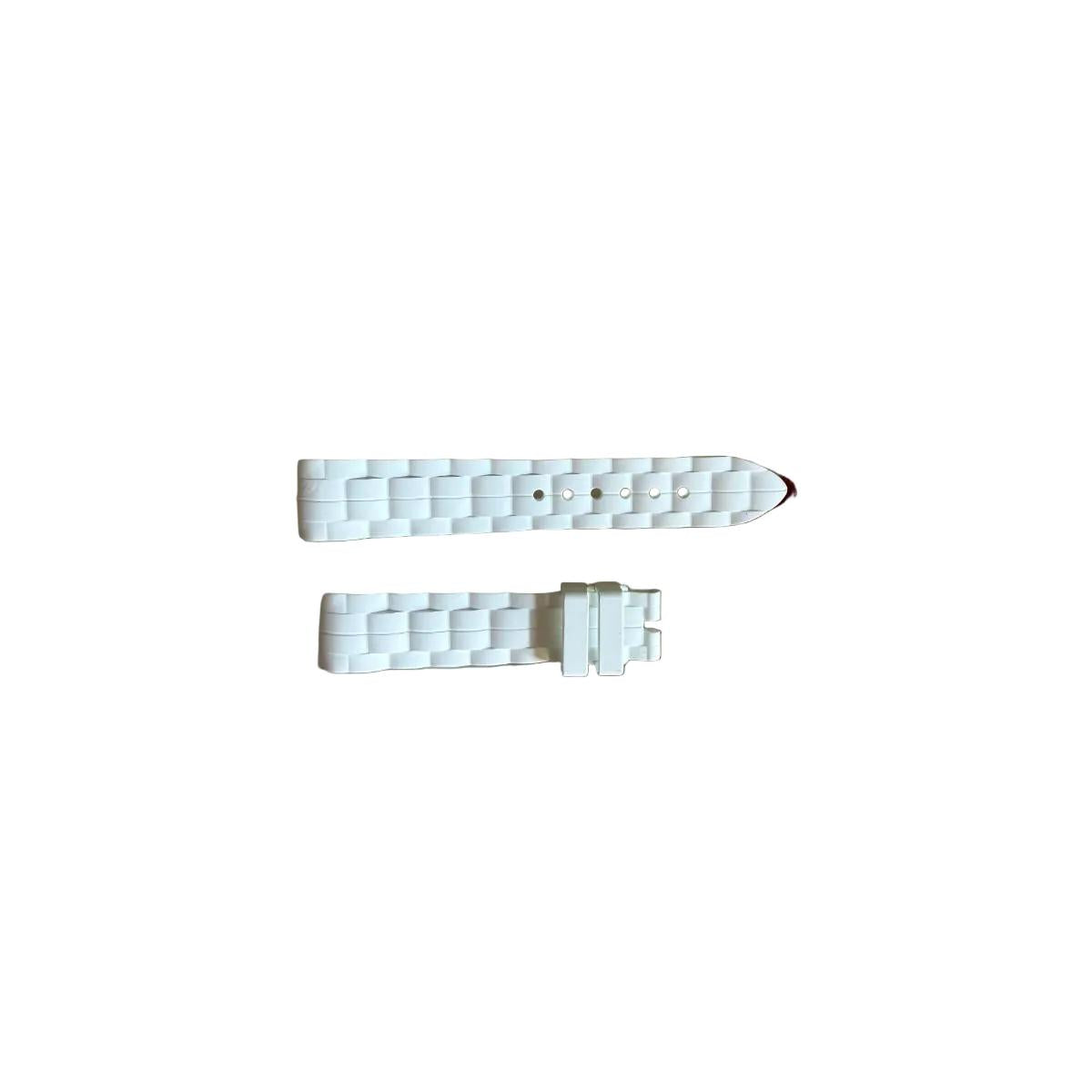 Authentic Chopard White Rubber Watch Strap Band 18mm
