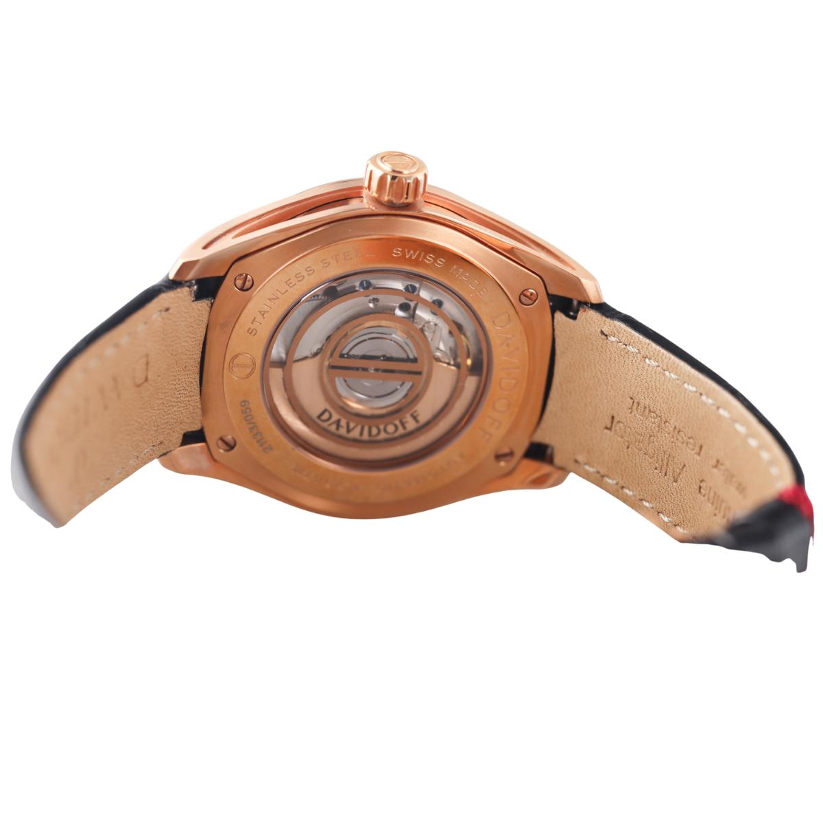 Davidoff Velocity Automatic Gold Tone Steel Black Dial Watch 21133/059