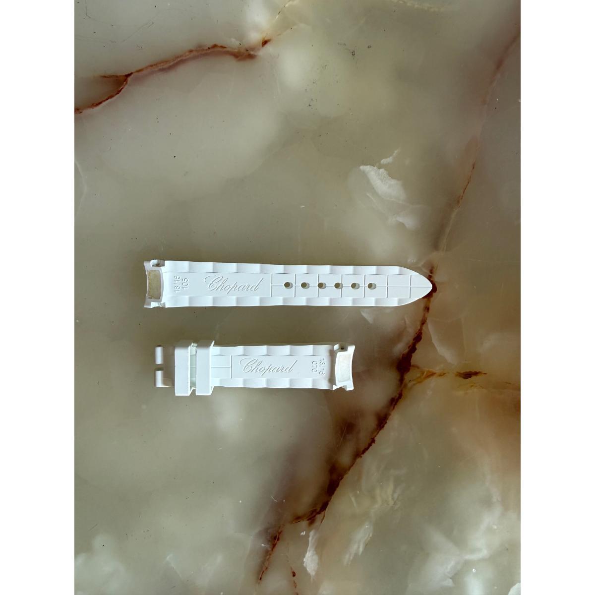 Authentic Chopard White Rubber Watch Strap Band 18mm