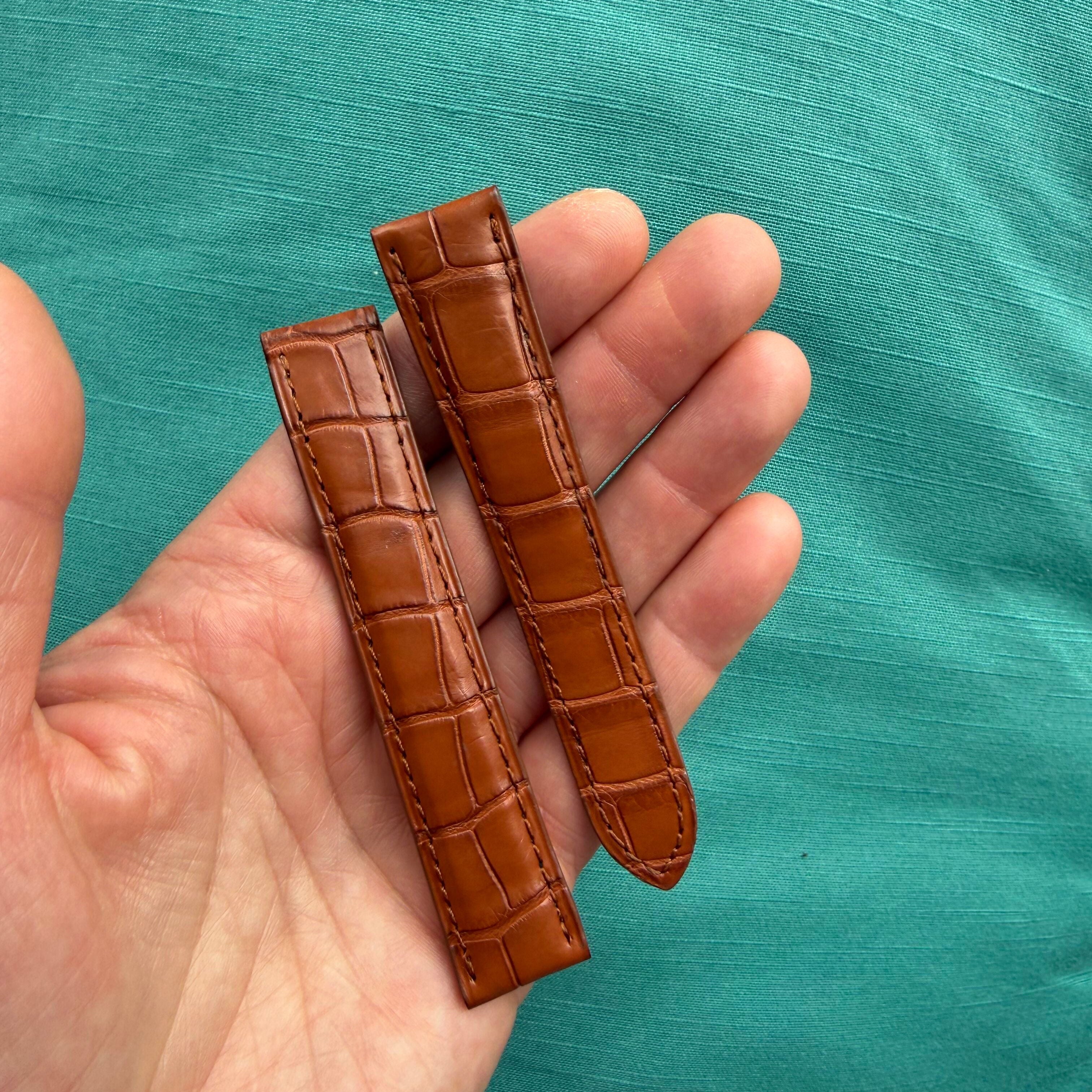 Authentic Cartier Brown Alligator Watch Strap Band 17.80mm KD65GK12-S06
