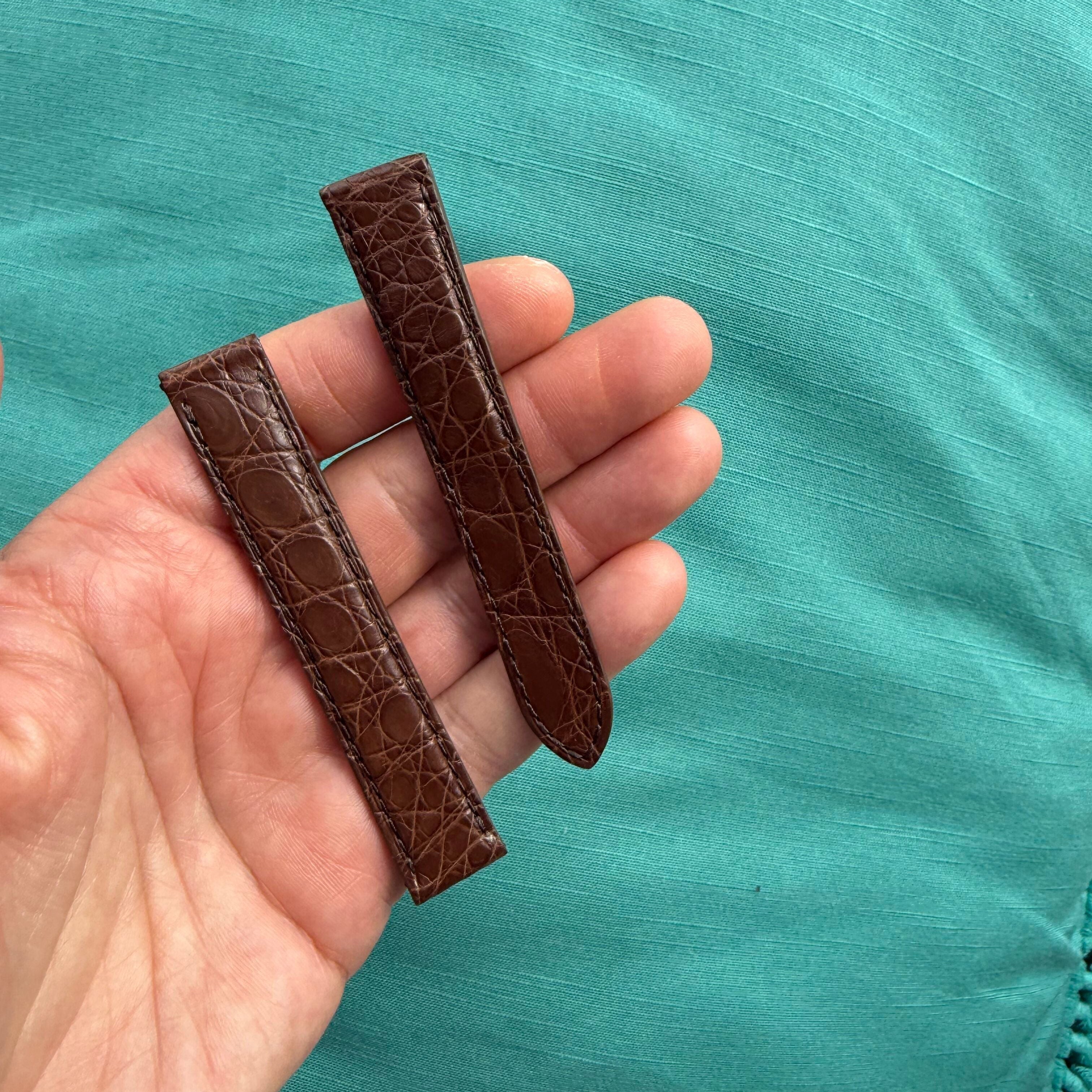 Authentic Cartier Brown Alligator Watch Strap Band 14.85mm KD53DC44
