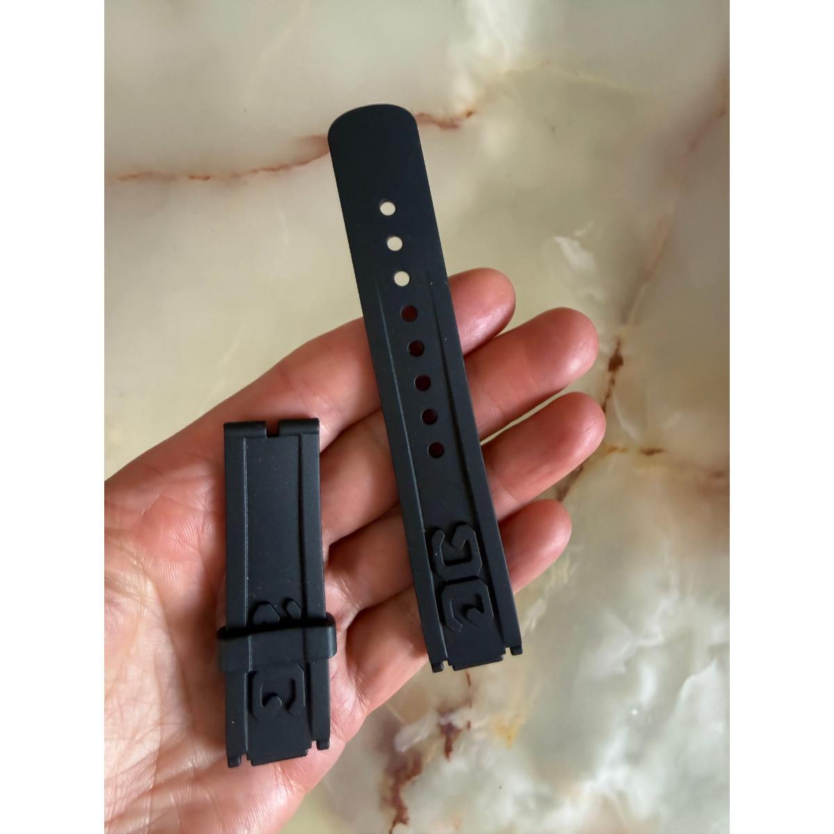Authentic Glashutte Black Rubber Watch Strap Band 19mm