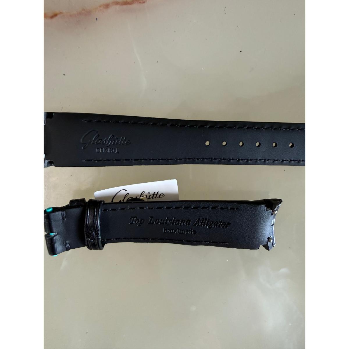 Authentic Glashutte Black Alligator Watch Strap Band 19mm